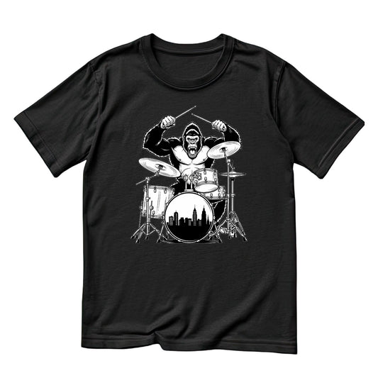 Gorilla Playing Drums City Drum T-Shirt| Music | Songs | Band| Graphic Tee