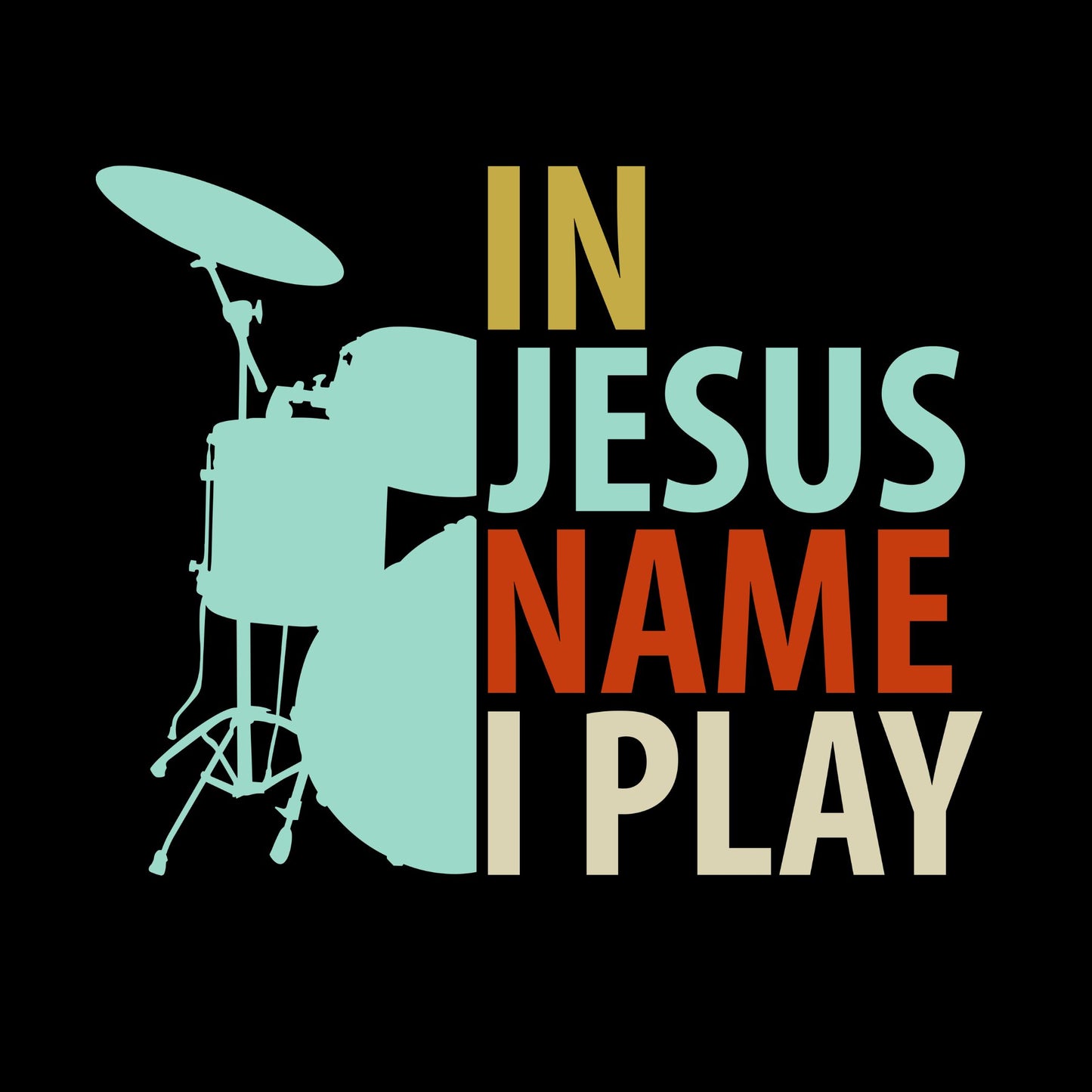 In Jesus Name I Play T-Shirt| Music | Songs | Band| Graphic Tee | Religious