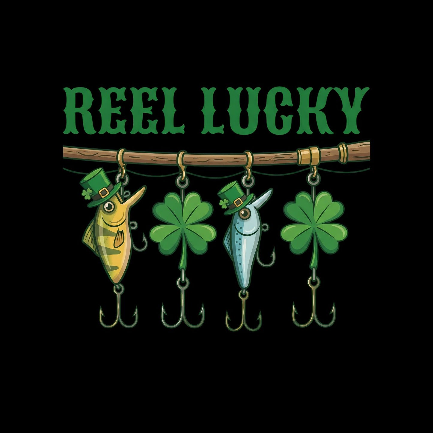 Reel Lucky Fishing Lures T-shirt | St Patrick’s Day T-shirt | Shamrock | Graphic Tee | Printed Shirt