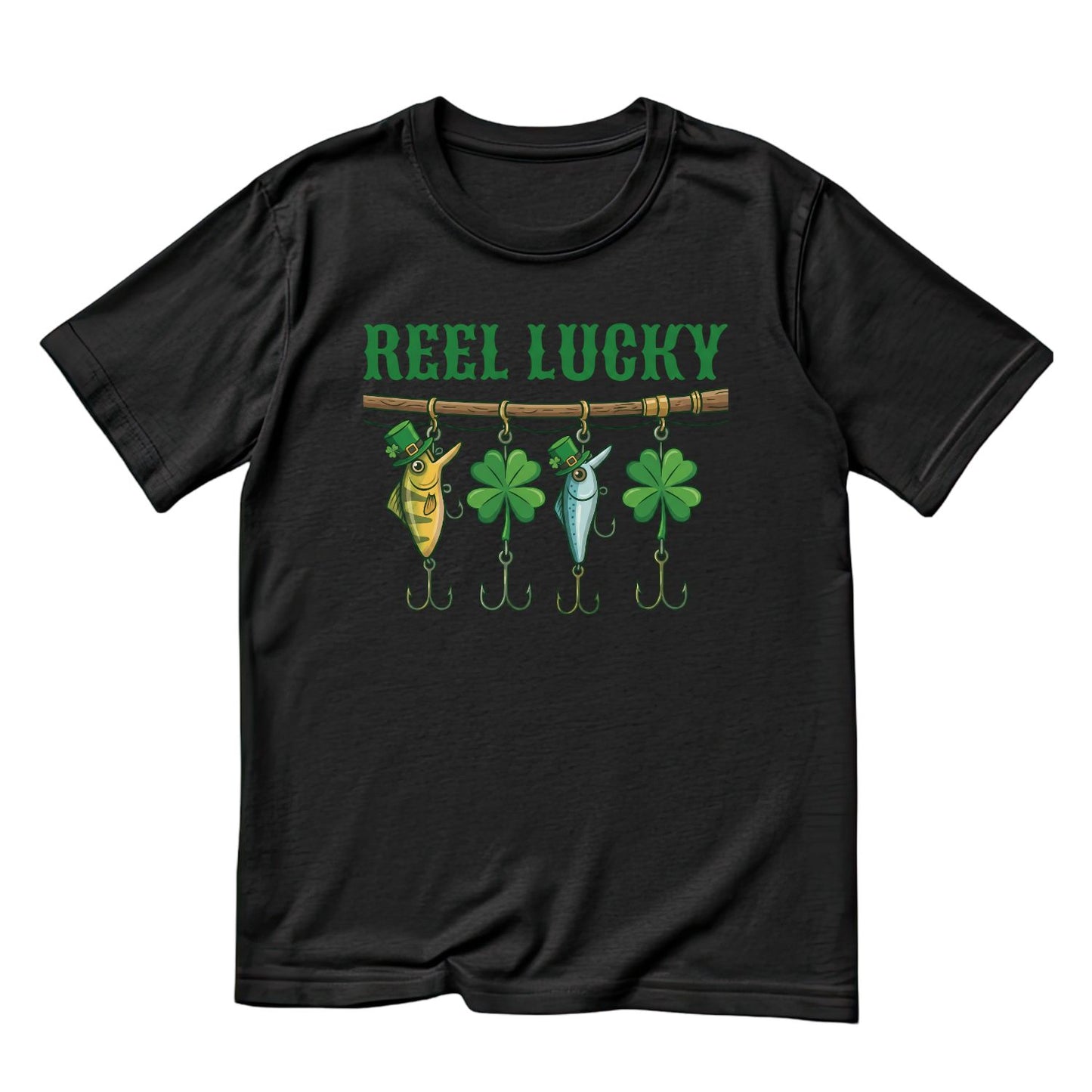 Reel Lucky Fishing Lures T-shirt | St Patrick’s Day T-shirt | Shamrock | Graphic Tee | Printed Shirt