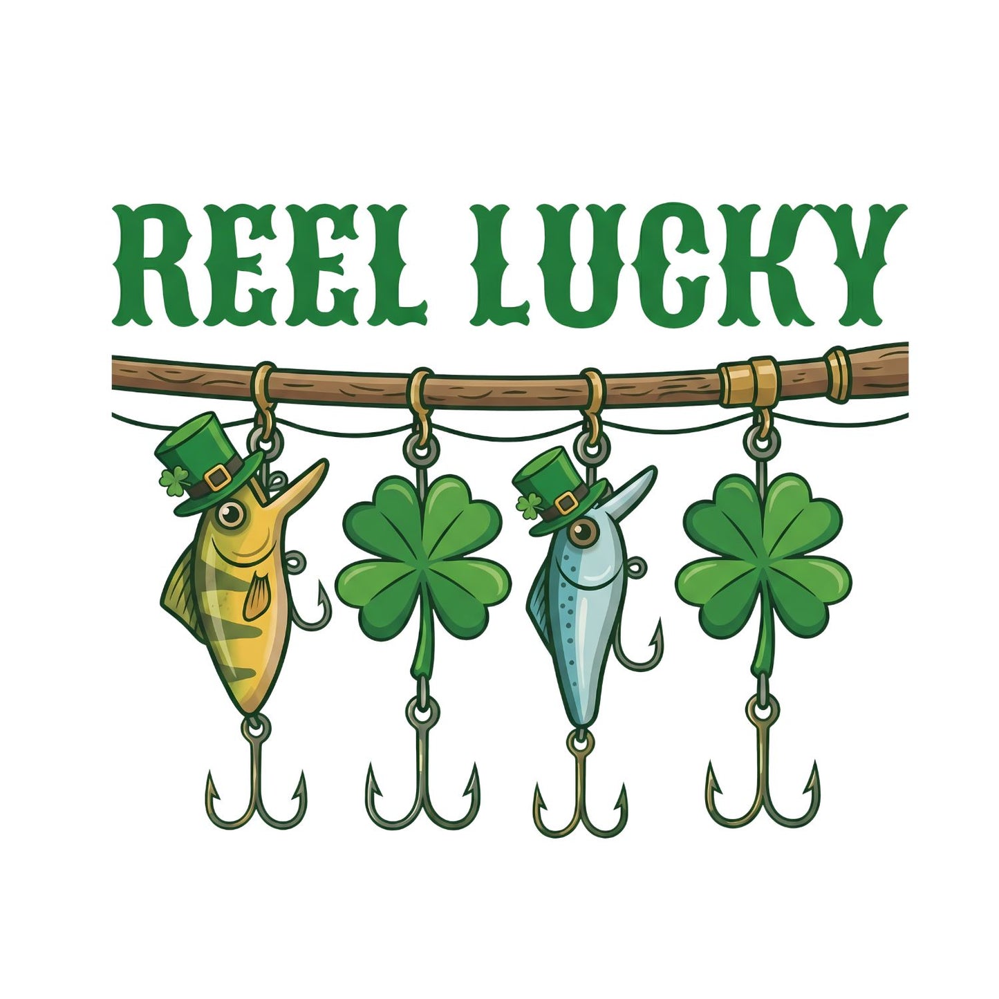 Reel Lucky Fishing Lures T-shirt | St Patrick’s Day T-shirt | Shamrock | Graphic Tee | Printed Shirt