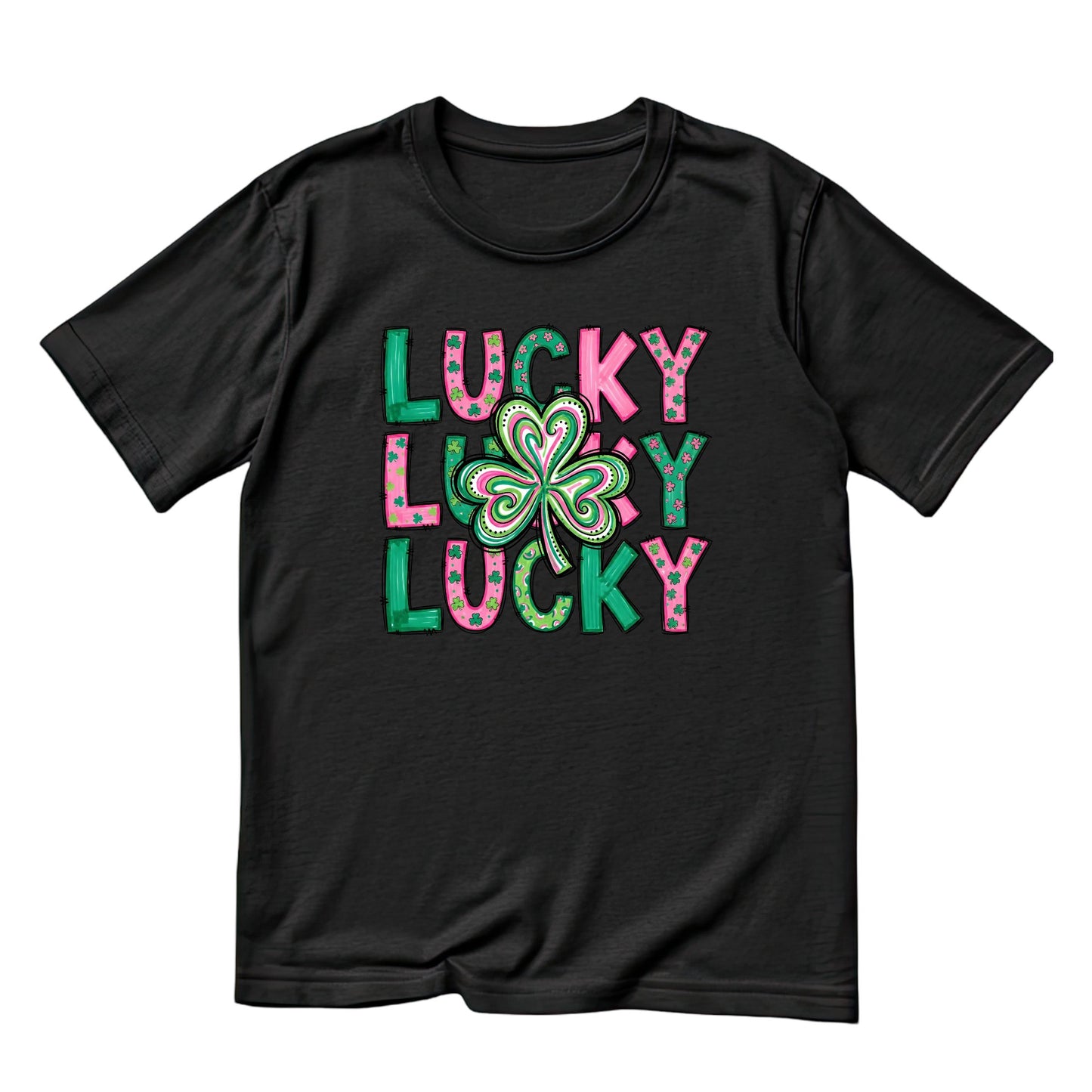 Stacked In Luck Lucky Lucky Lucky T-shirt | St Patrick’s Day T-shirt | Shamrock | Graphic Tee | Printed Shirt