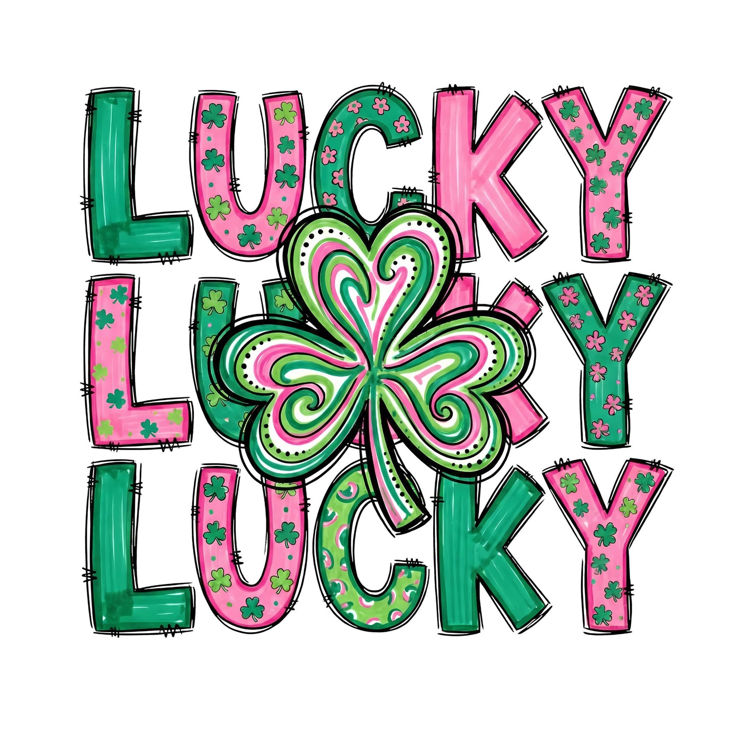 Stacked In Luck Lucky Lucky Lucky T-shirt | St Patrick’s Day T-shirt | Shamrock | Graphic Tee | Printed Shirt