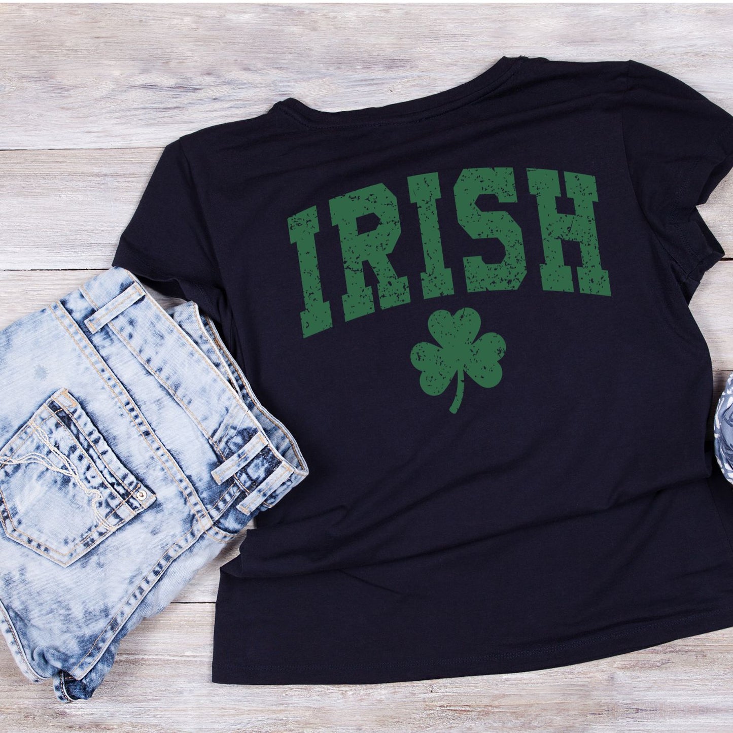 Clover Campus Irish Varsity T-shirt | St Patrick’s Day T-shirt | Shamrock | Graphic Tee | Printed Shirt