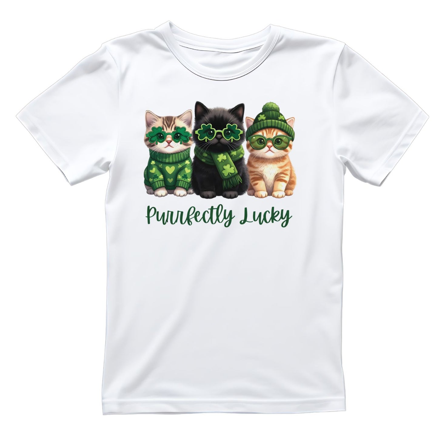 Lucky Cat Crew Perrfectly Lucky T-shirt | St Patrick’s Day T-shirt | Shamrock | Graphic Tee | Printed Shirt