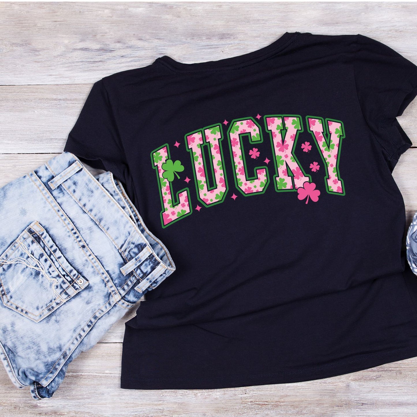 Blush Pink Lucky Clover T-shirt | St Patrick’s Day T-shirt | Shamrock | Graphic Tee | Printed Shirt