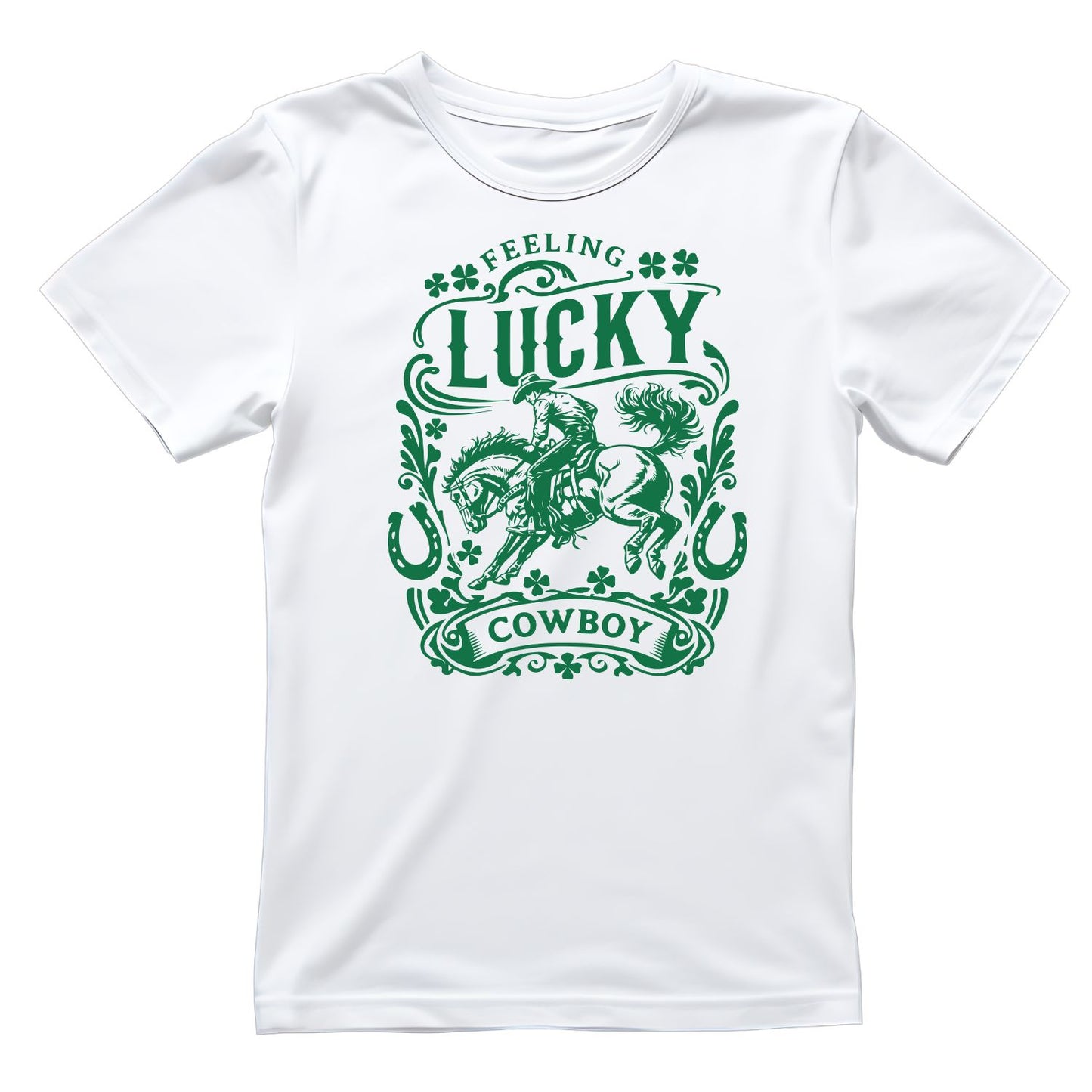 Feeling Lucky Cowboy Western Rodeo Spur T-shirt | St Patrick’s Day T-shirt | Shamrock | Graphic Tee | Printed Shirt | St. Paddy’s