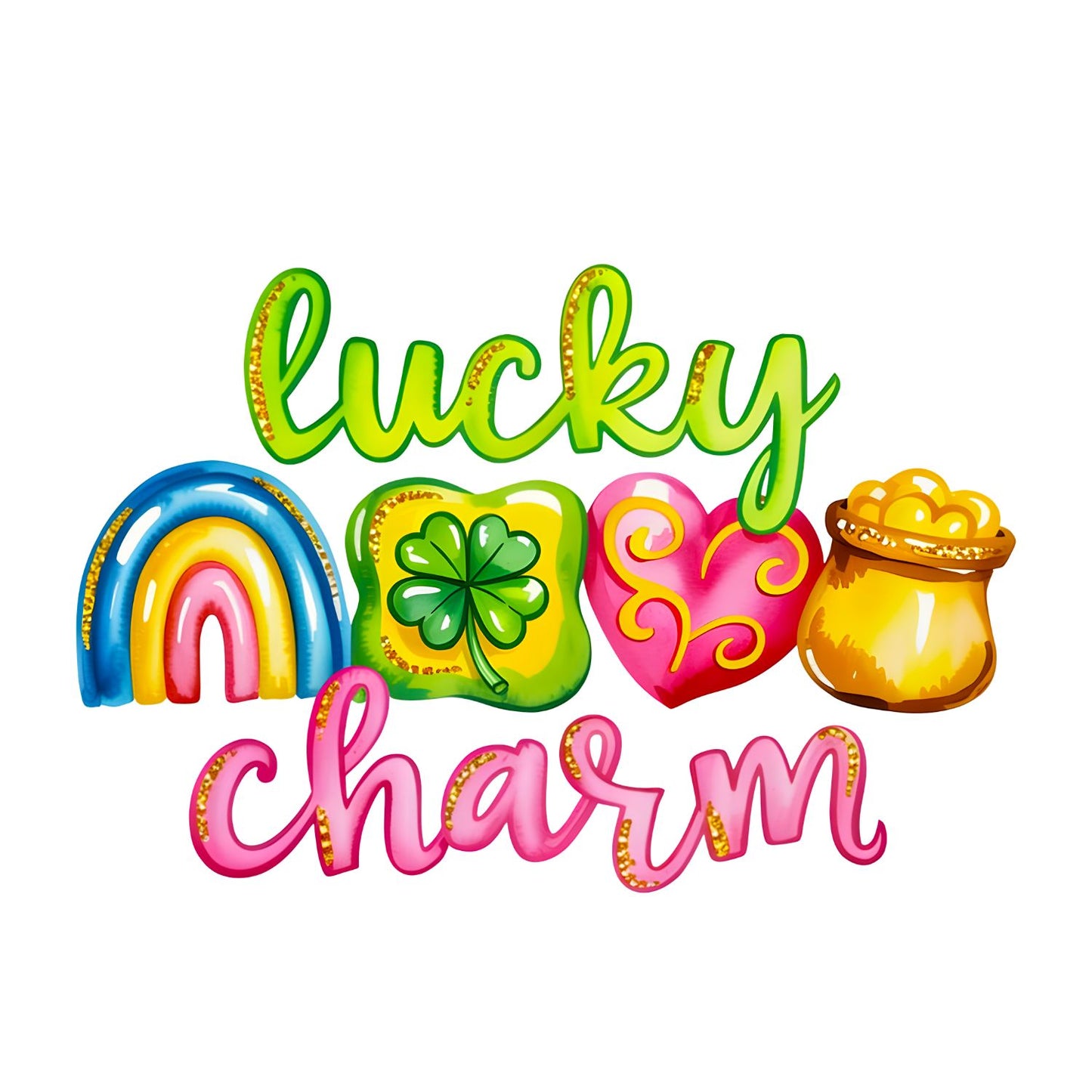 Lucky Charm Rainbow Pot of Gold Heart  T-shirt | St Patrick’s Day T-shirt | Shamrock | Graphic Tee | Printed Shirt | St. Paddy’s