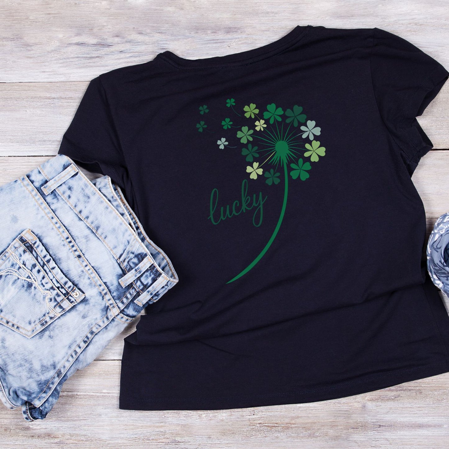 Luck Clover Dandelion Breeze T-shirt | St Patrick’s Day T-shirt | Shamrock | Graphic Tee | Printed Shirt | St. Paddy’s