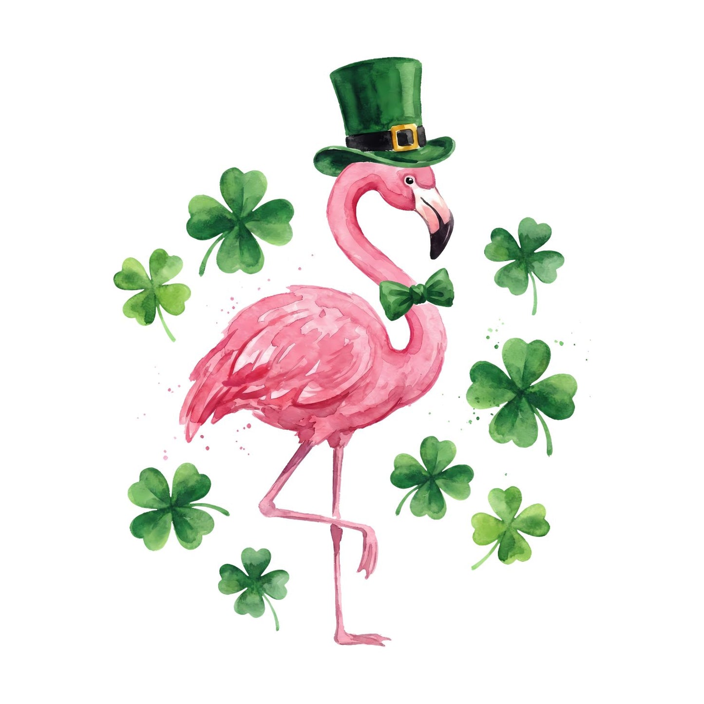 Festive Flair Flamingo T-shirt | St Patrick’s Day T-shirt | Shamrock | Graphic Tee | Printed Shirt | St. Paddy’s