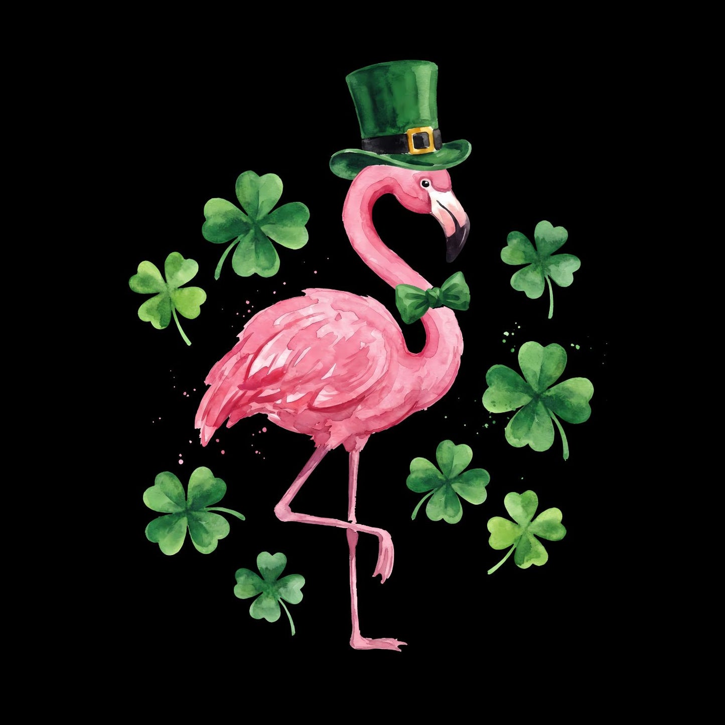 Festive Flair Flamingo T-shirt | St Patrick’s Day T-shirt | Shamrock | Graphic Tee | Printed Shirt | St. Paddy’s