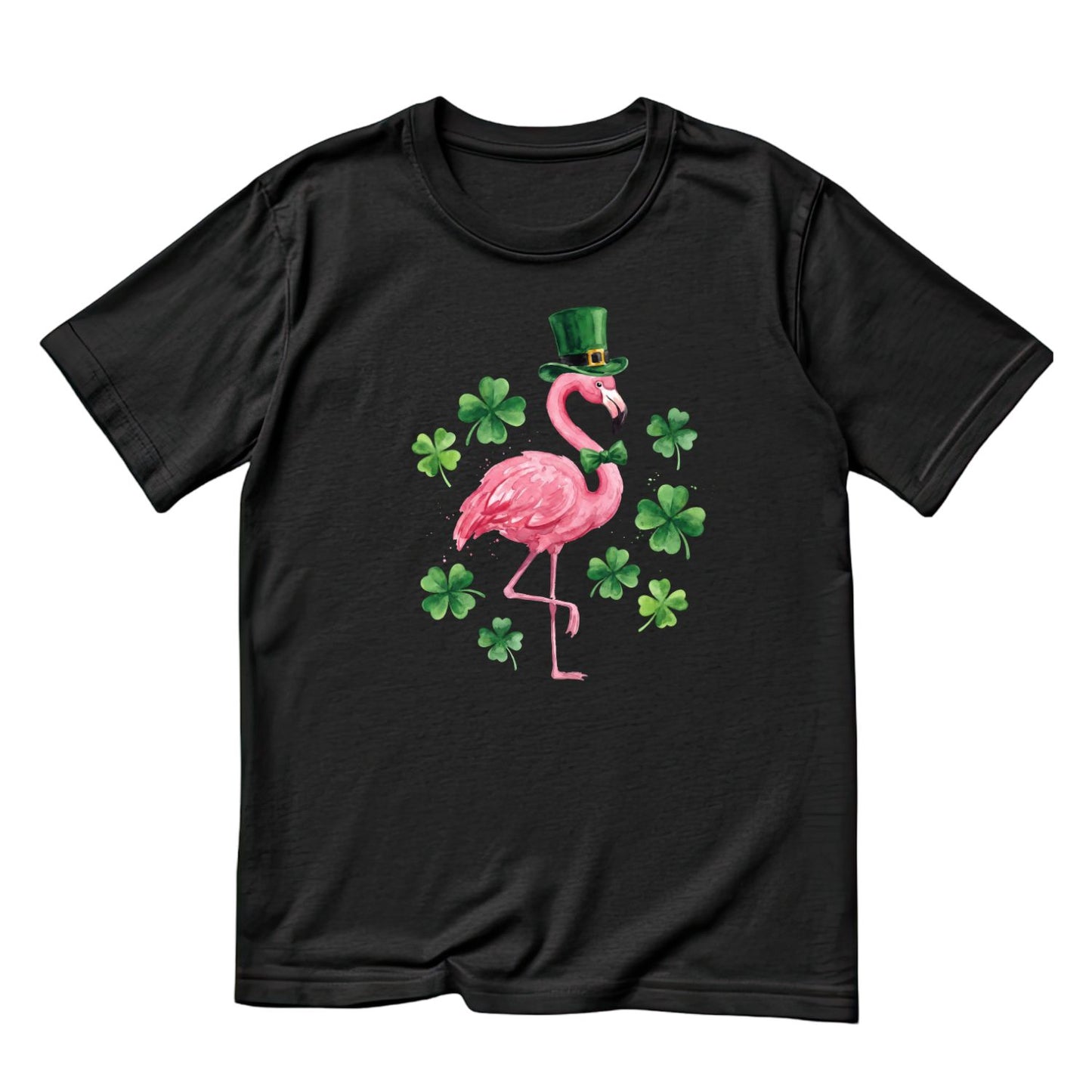 Festive Flair Flamingo T-shirt | St Patrick’s Day T-shirt | Shamrock | Graphic Tee | Printed Shirt | St. Paddy’s