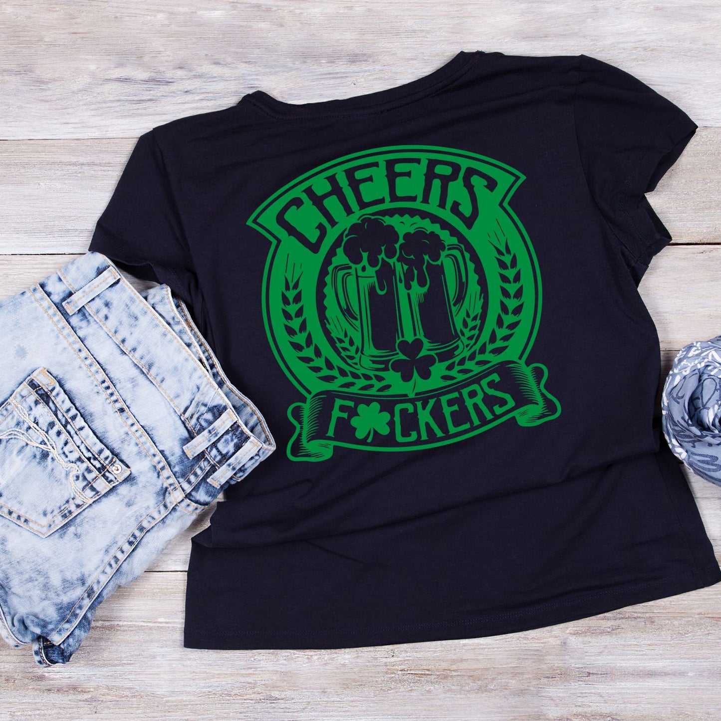 Cheers F☘️ckers Beer T-shirt | St Patrick’s Day T-shirt | Shamrock | Graphic Tee | Printed Shirt | St. Paddy’s