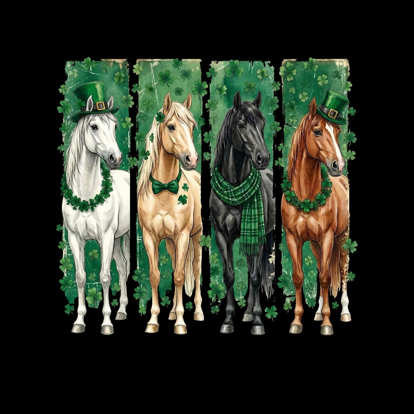 Four Leaf Fillies Patrick’s Day T-shirt | St Patrick’s Day T-shirt | Shamrock | Graphic Tee | Printed Shirt | St. Paddy’s | Horses