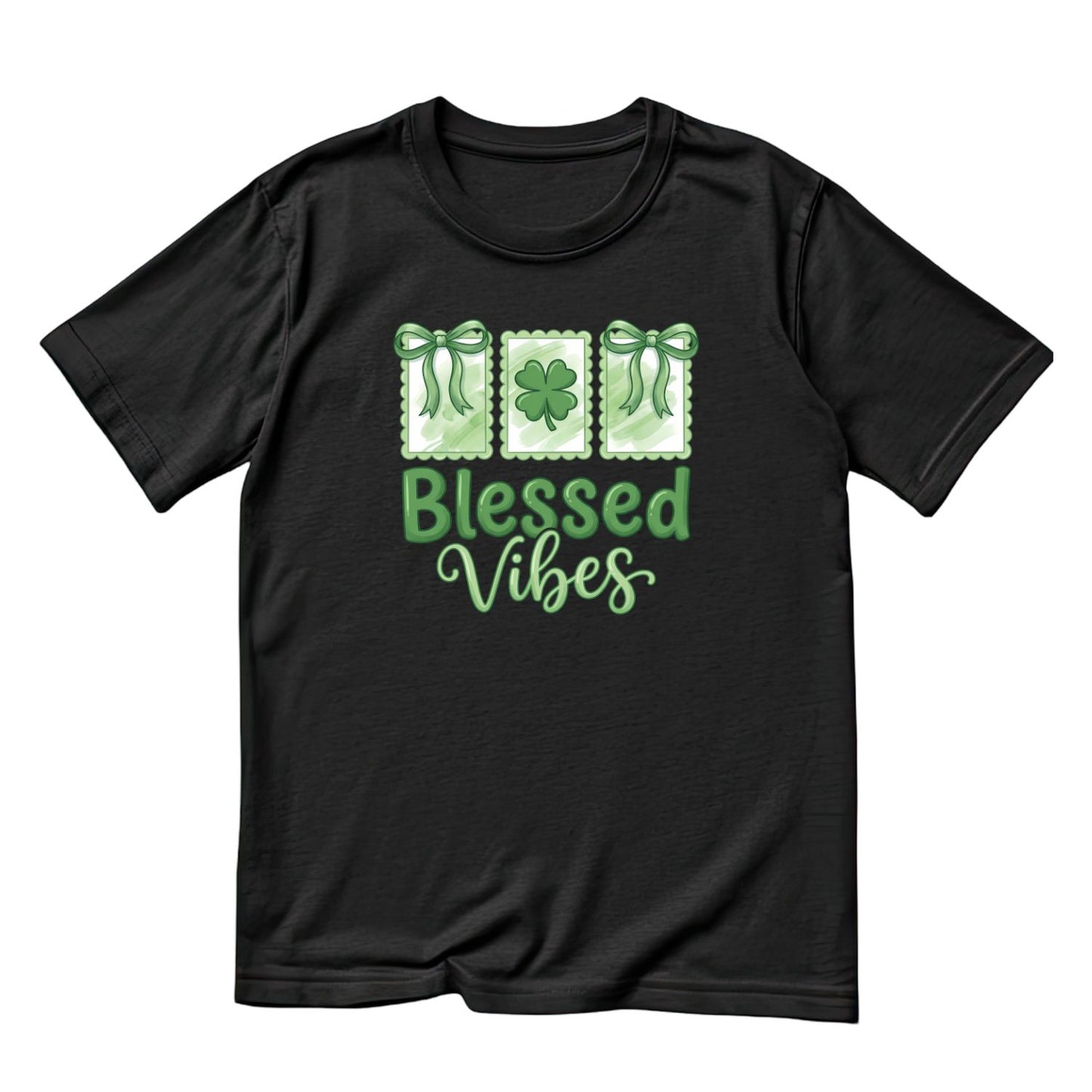 Blessed Vibes St. Patrick’s Day T-shirt | St Patrick’s Day T-shirt | Shamrock | Graphic Tee | Printed Shirt | St. Paddy’s | Religious Faith