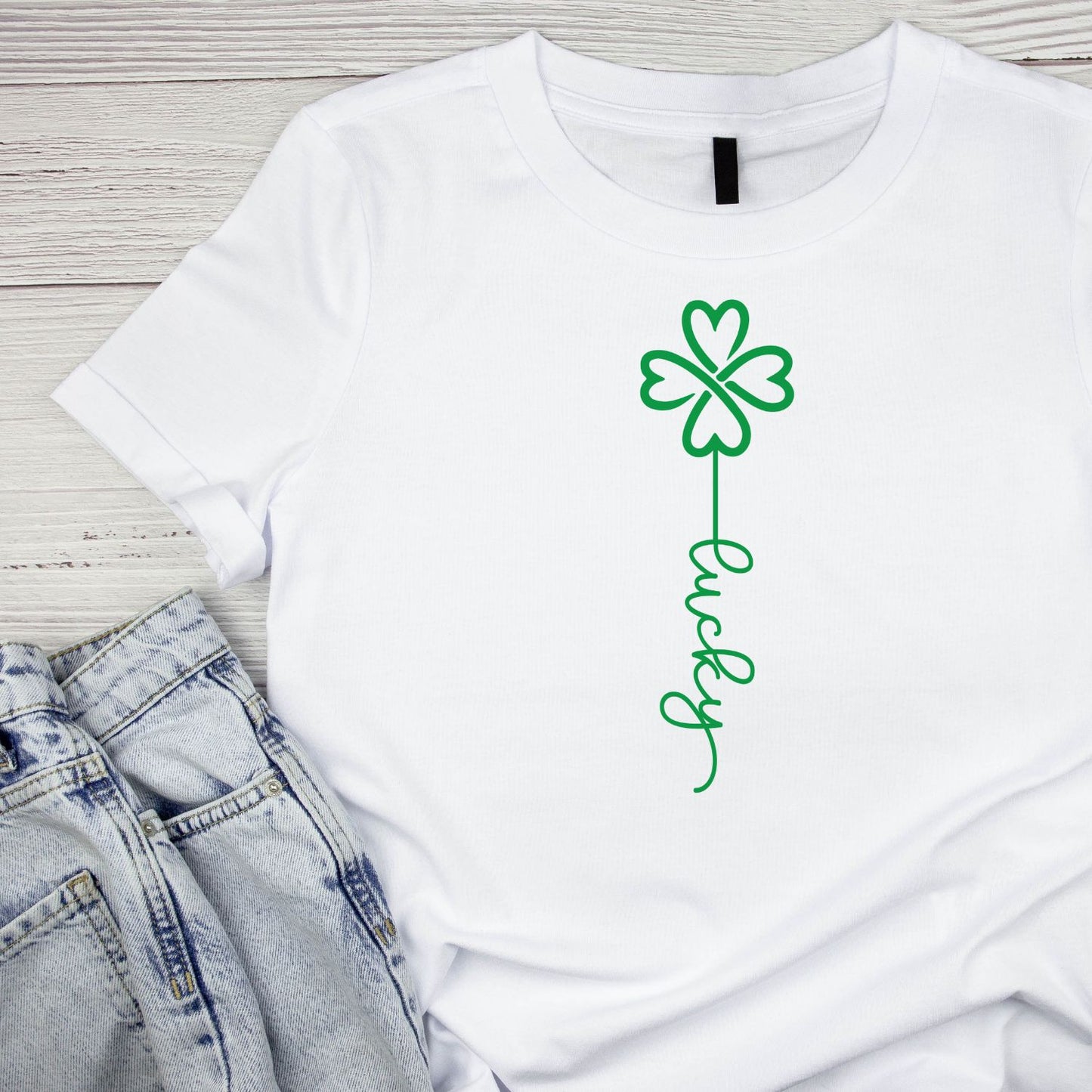 Minimalist Line Clover St. Patrick’s Day T-shirt | St Patrick’s Day T-shirt | Shamrock | Graphic Tee | Printed Shirt | St. Paddy’s |