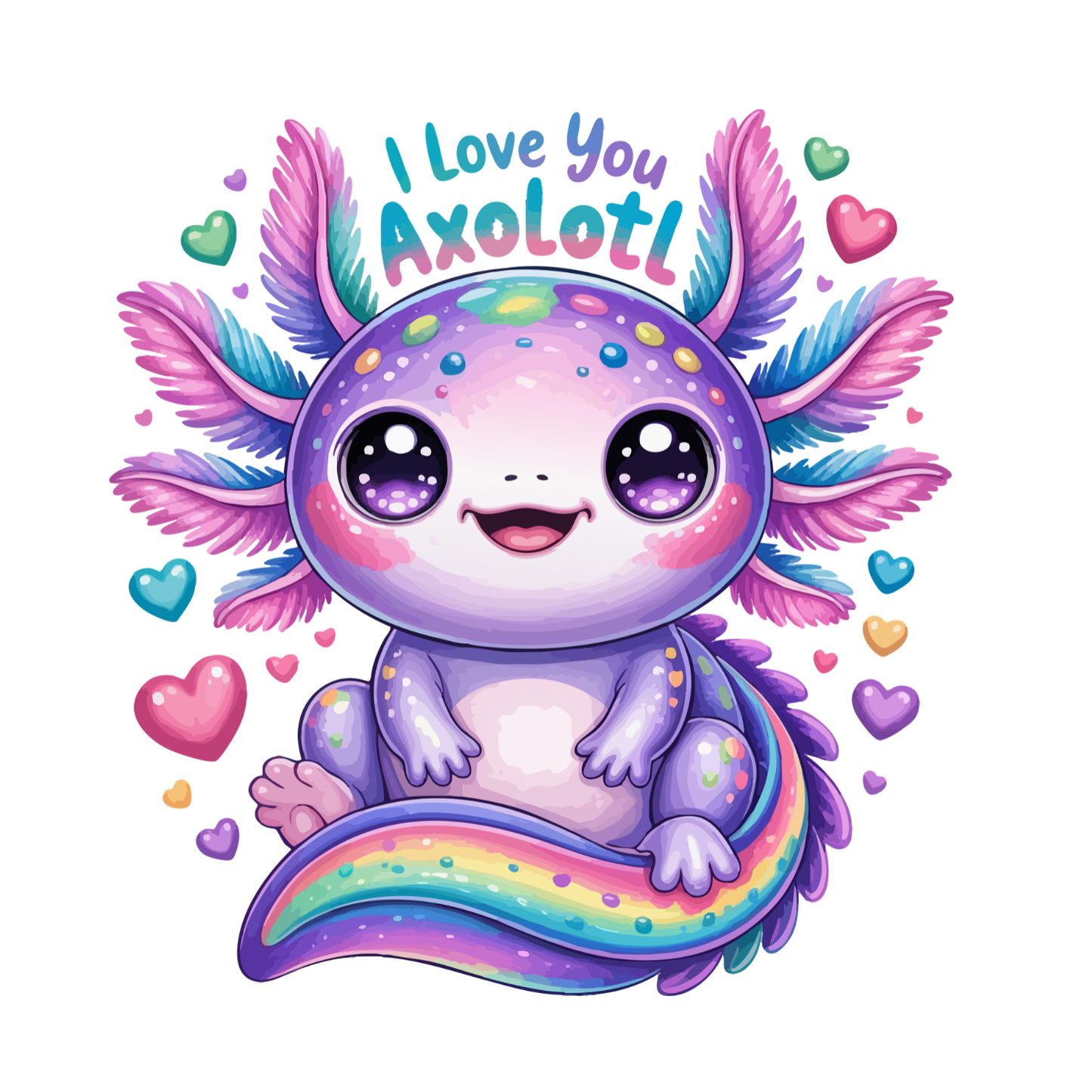 I Love You Axolotl T-shirt | Graphic Tee | Printed Shirt | Animal Lover