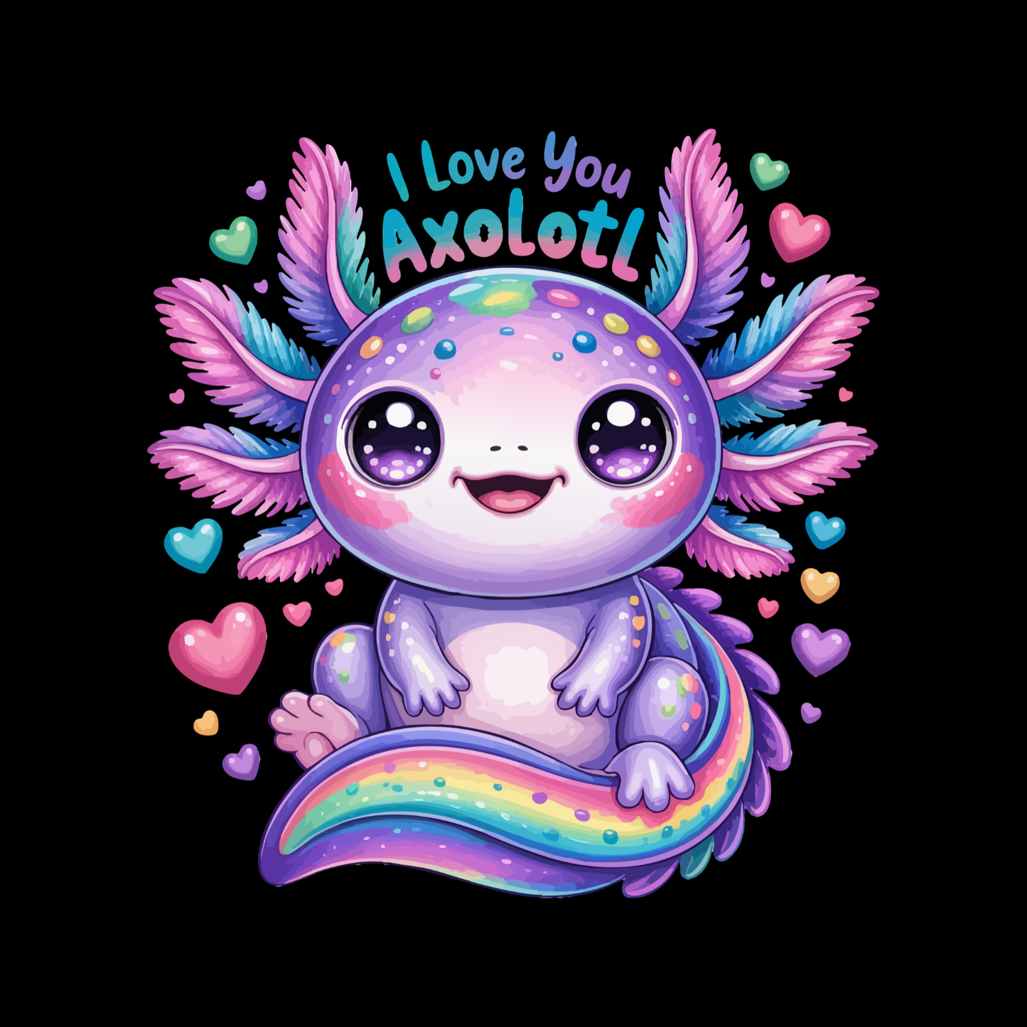 I Love You Axolotl T-shirt | Graphic Tee | Printed Shirt | Animal Lover