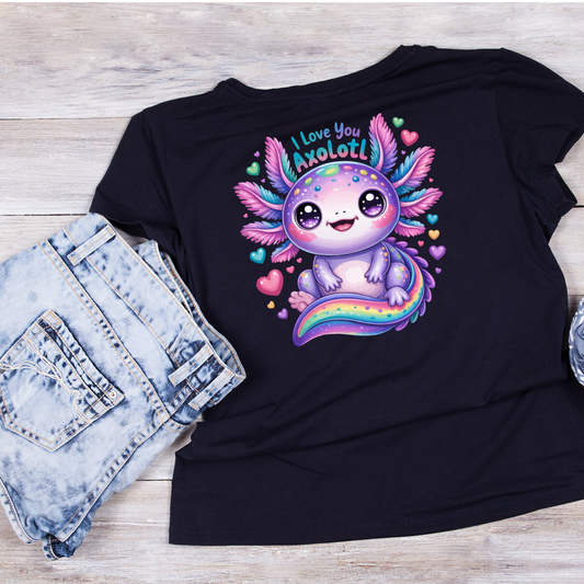 I Love You Axolotl T-shirt | Graphic Tee | Printed Shirt | Animal Lover