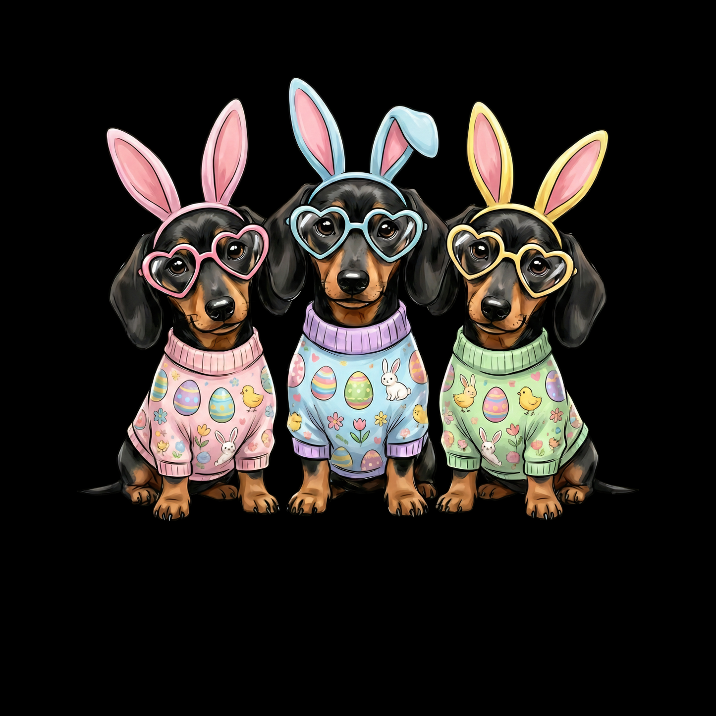 Dachshund Easter Bunny T-shirt | Graphic Tee | Printed Shirt | Animal Lover | Dogs