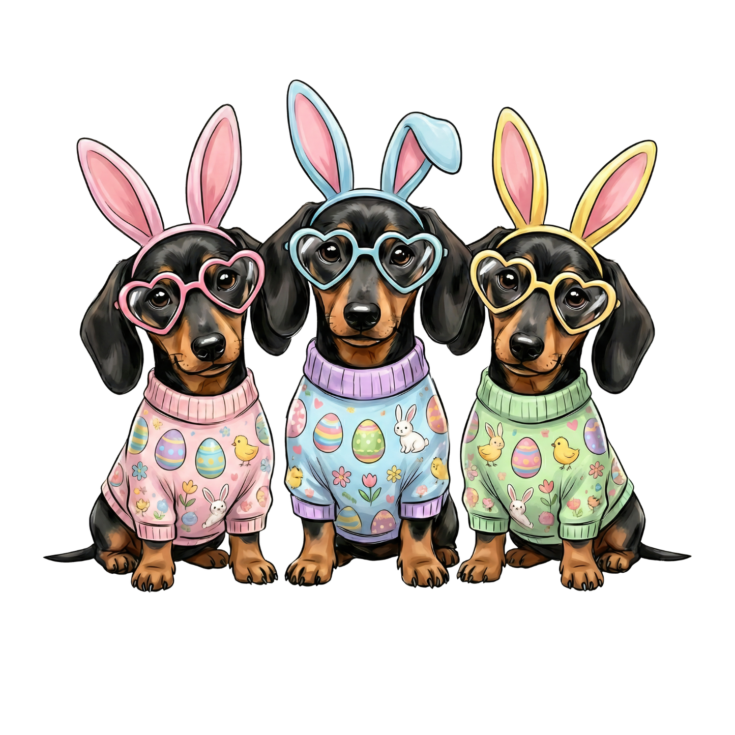 Dachshund Easter Bunny T-shirt | Graphic Tee | Printed Shirt | Animal Lover | Dogs