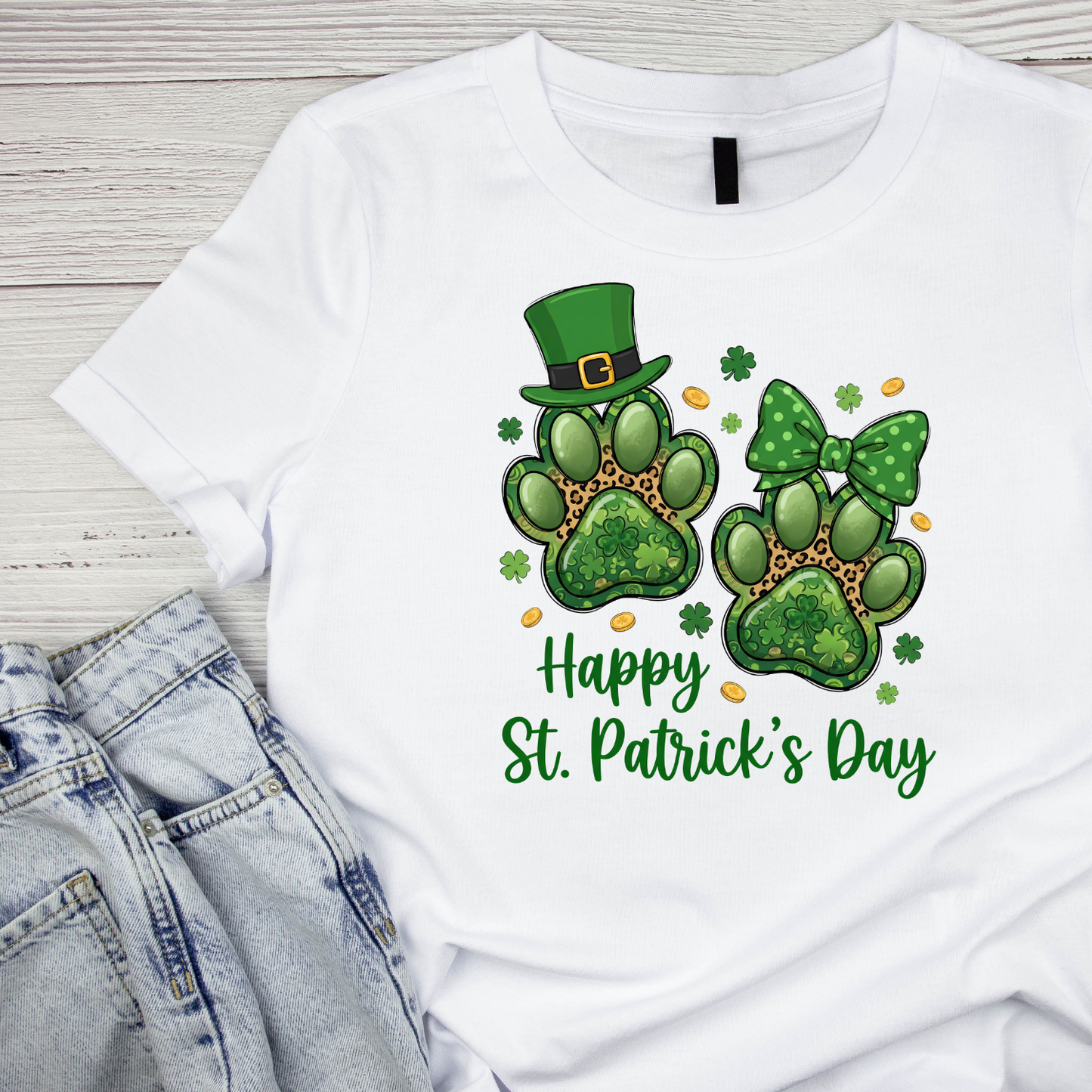 Dog Toe Beans St. Patrick’s Day T-shirt | Graphic Tee | Printed Shirt | Animal Lover | Dogs
