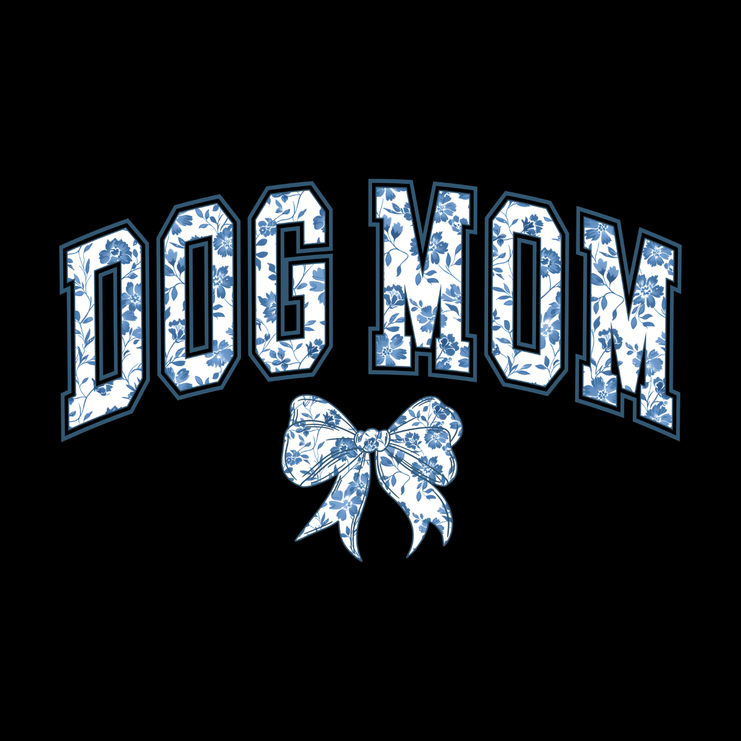 Vintage Floral Dog Mom T-shirt | Graphic Tee | Printed Shirt | Animal Lover | Dogs Mama | Blue White
