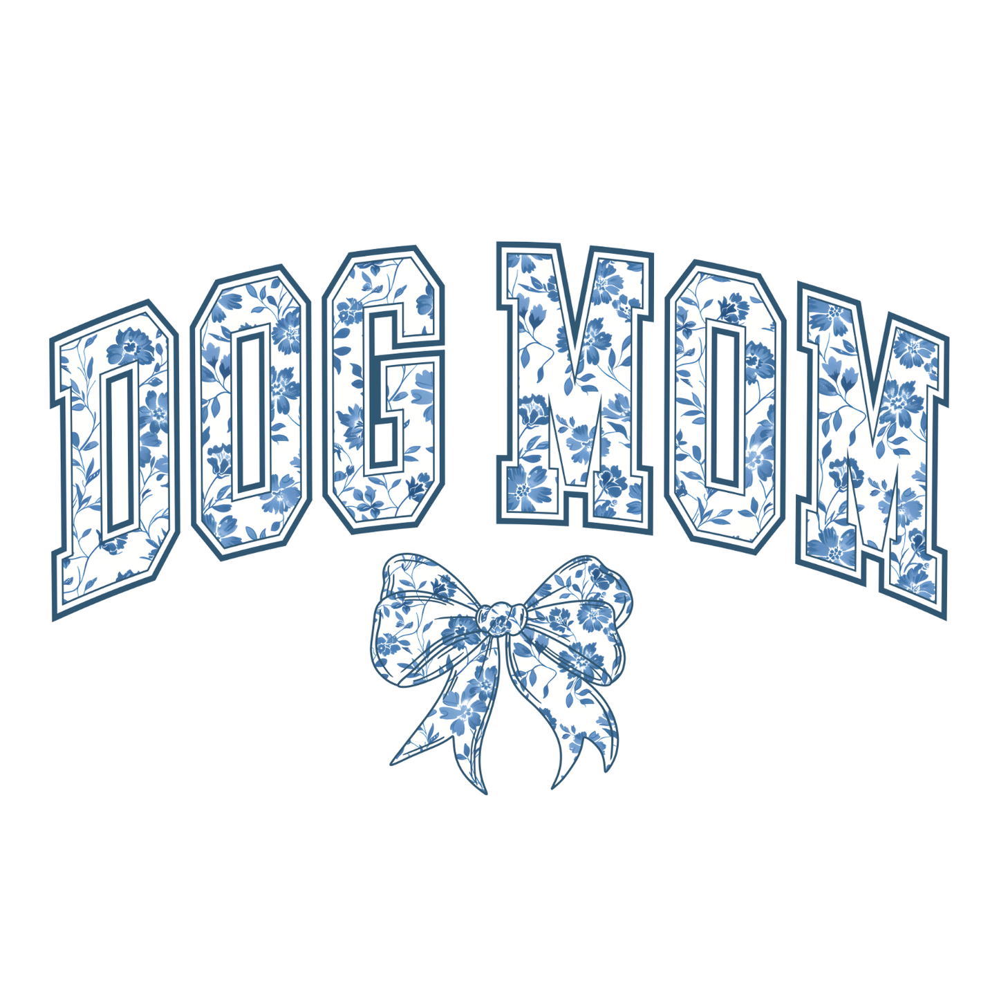 Vintage Floral Dog Mom T-shirt | Graphic Tee | Printed Shirt | Animal Lover | Dogs Mama | Blue White
