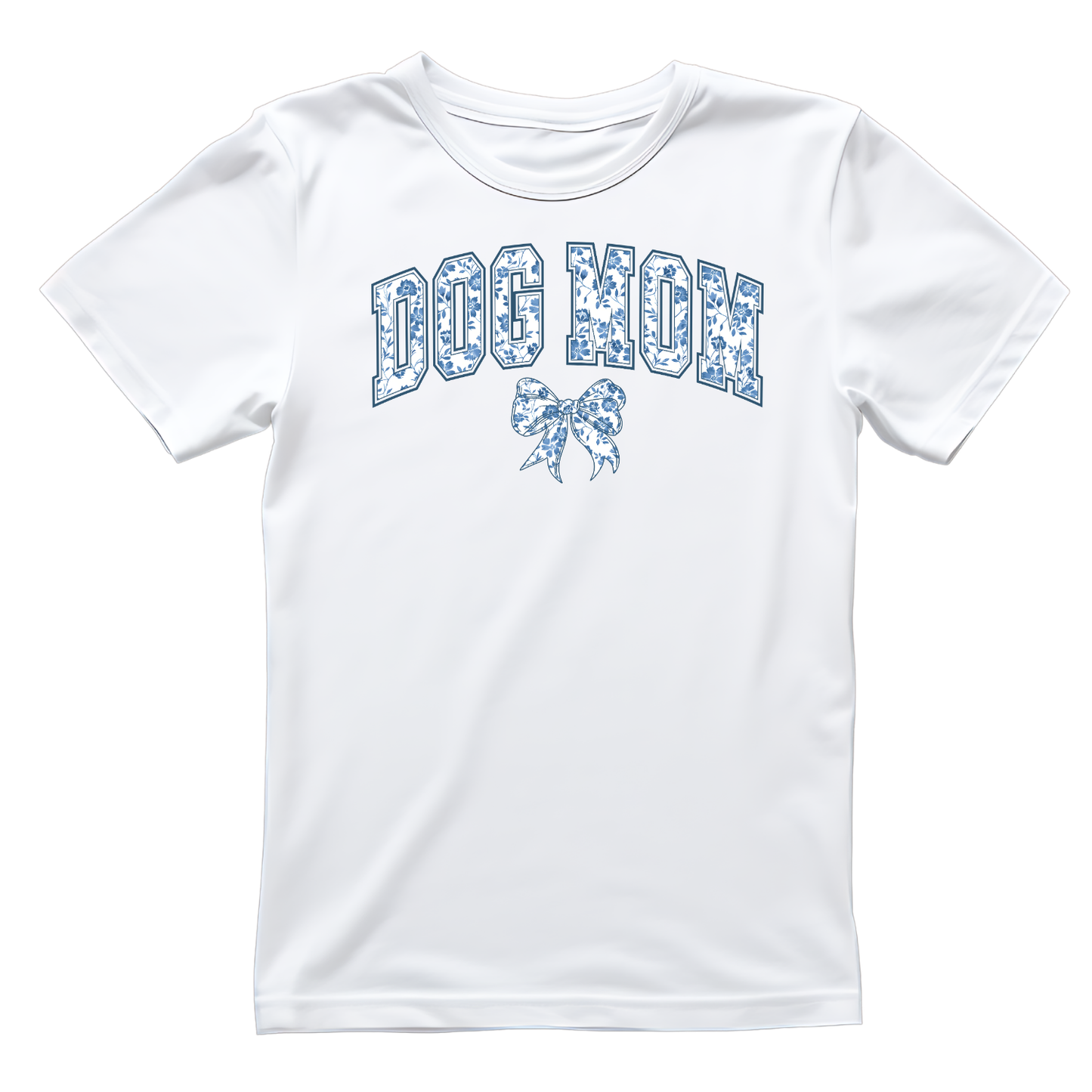 Vintage Floral Dog Mom T-shirt | Graphic Tee | Printed Shirt | Animal Lover | Dogs Mama | Blue White