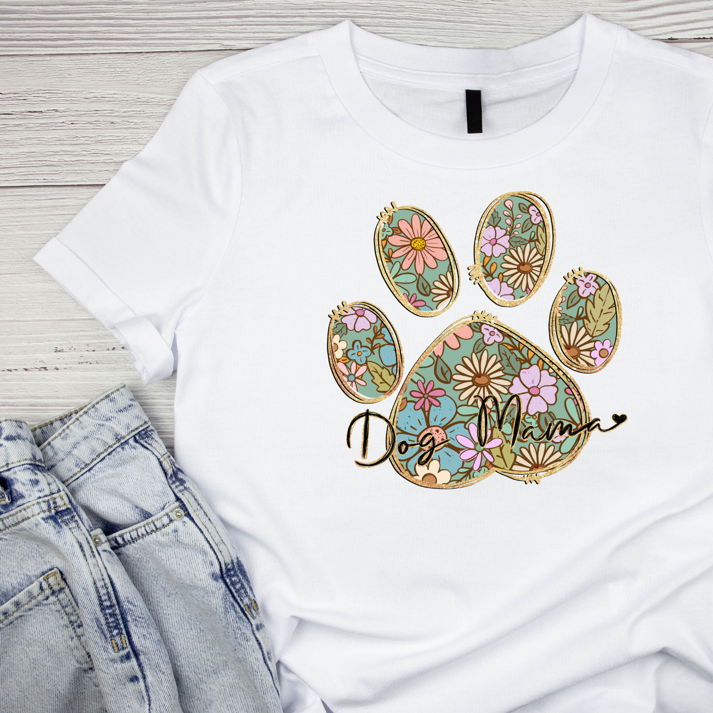 Boho Floral Dog Mom T-shirt | Graphic Tee | Printed Shirt | Animal Lover | Dogs Mama