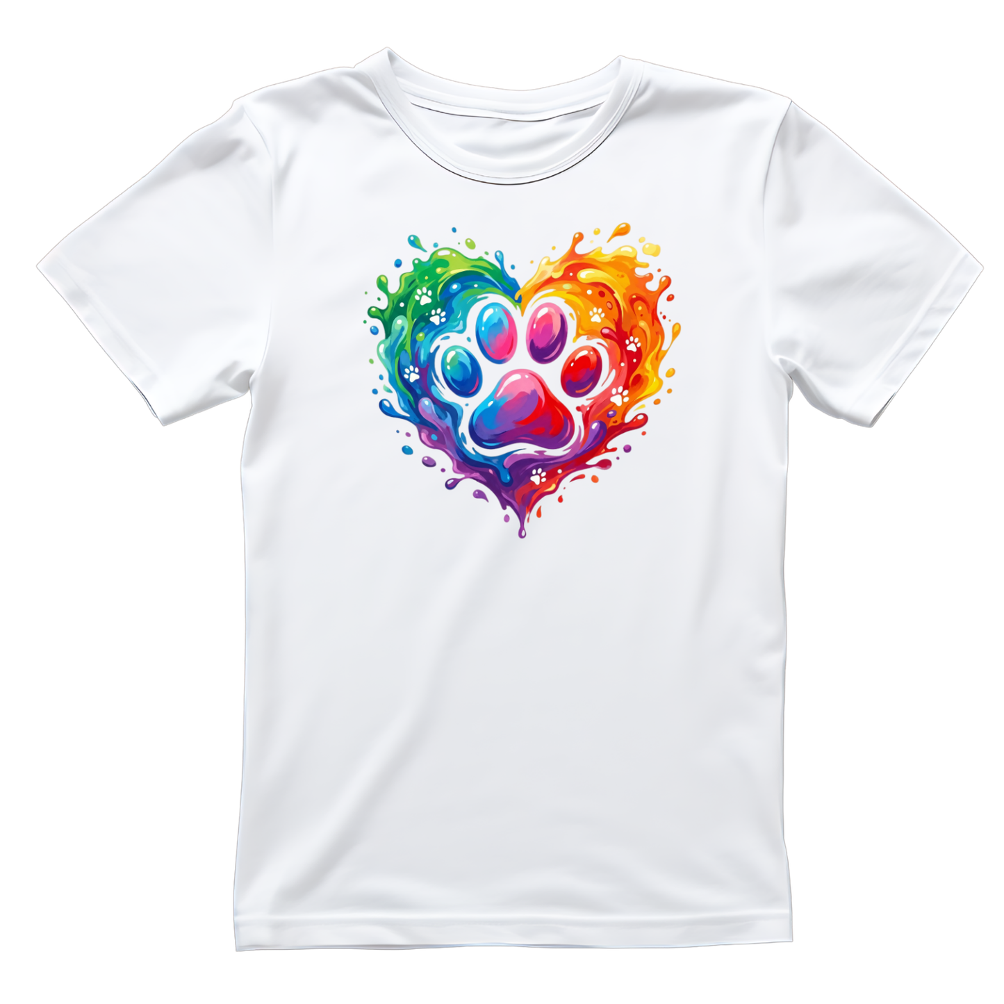 Splatter Paint Colourful Paw T-shirt | Graphic Tee | Printed Shirt | Animal Lover | Dogs