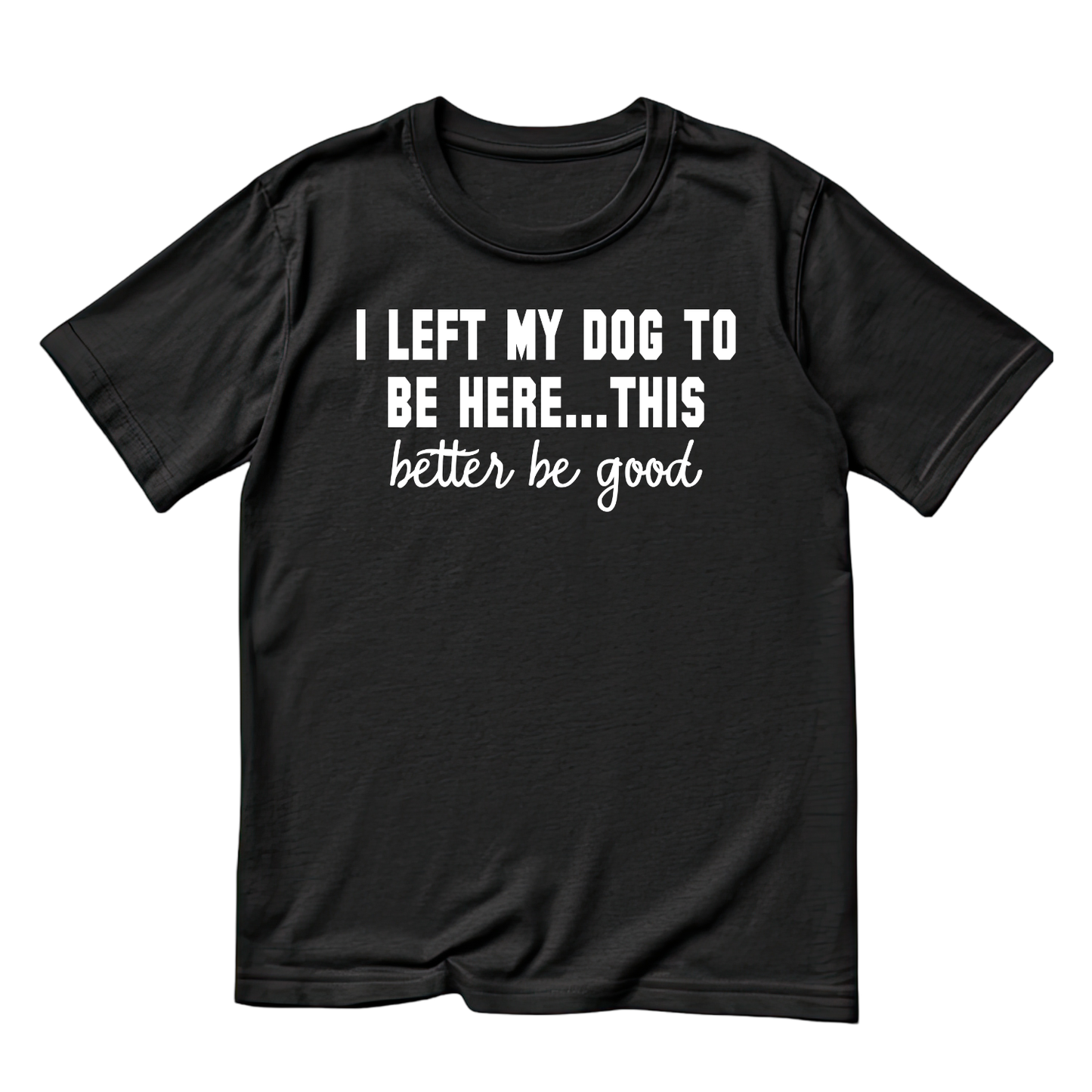 I Left My Dog To Be Here…This Better Be Good T-shirt | Sarcasm Funny | Graphic Tee | Printed Shirt | Animal Lover