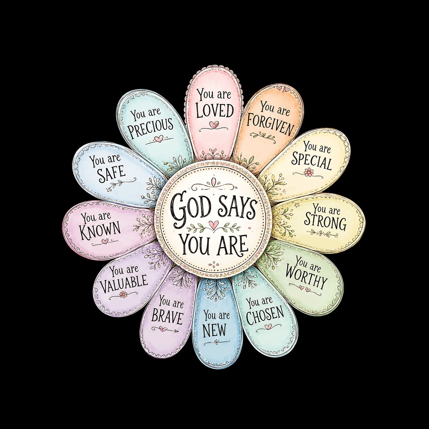 God Says You Are Flower T-Shirt | Faith Graphic Tee | Shirt