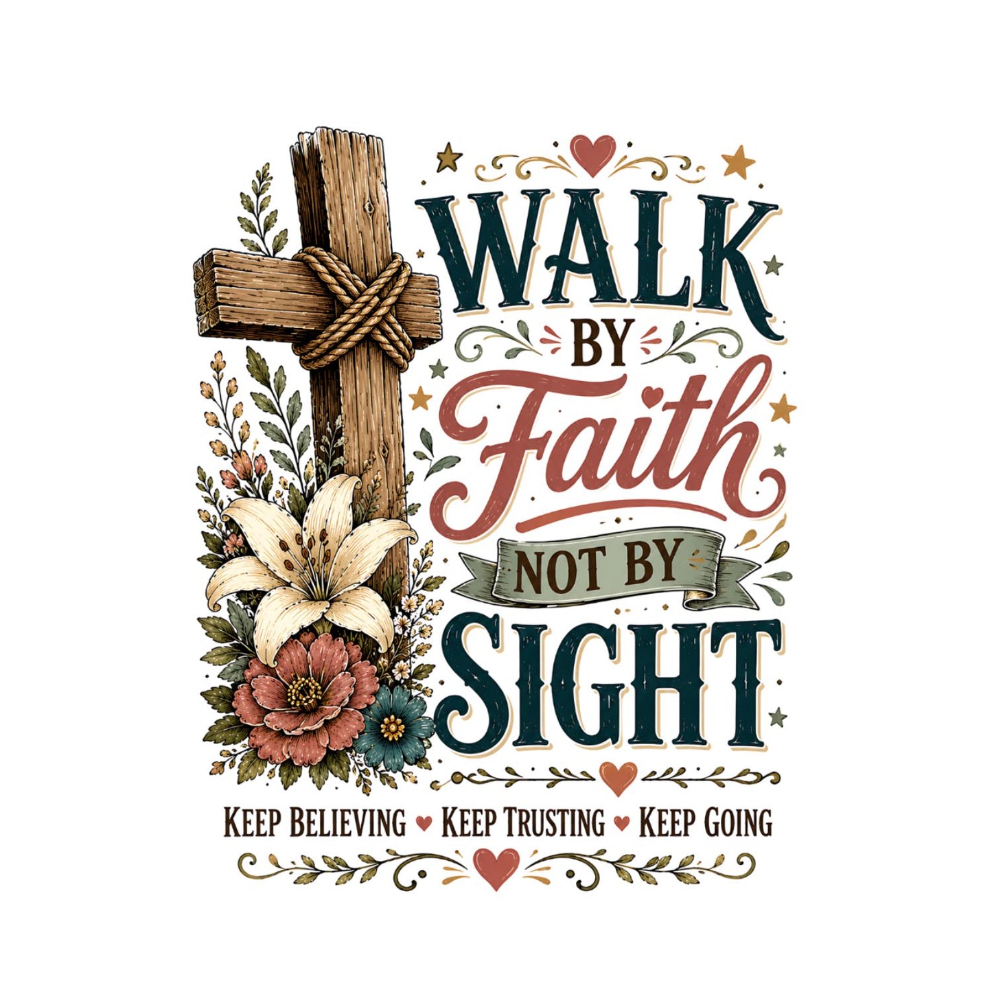 Walk By Faith Not By Sight T-Shirt | Faith Graphic Tee | Shirt