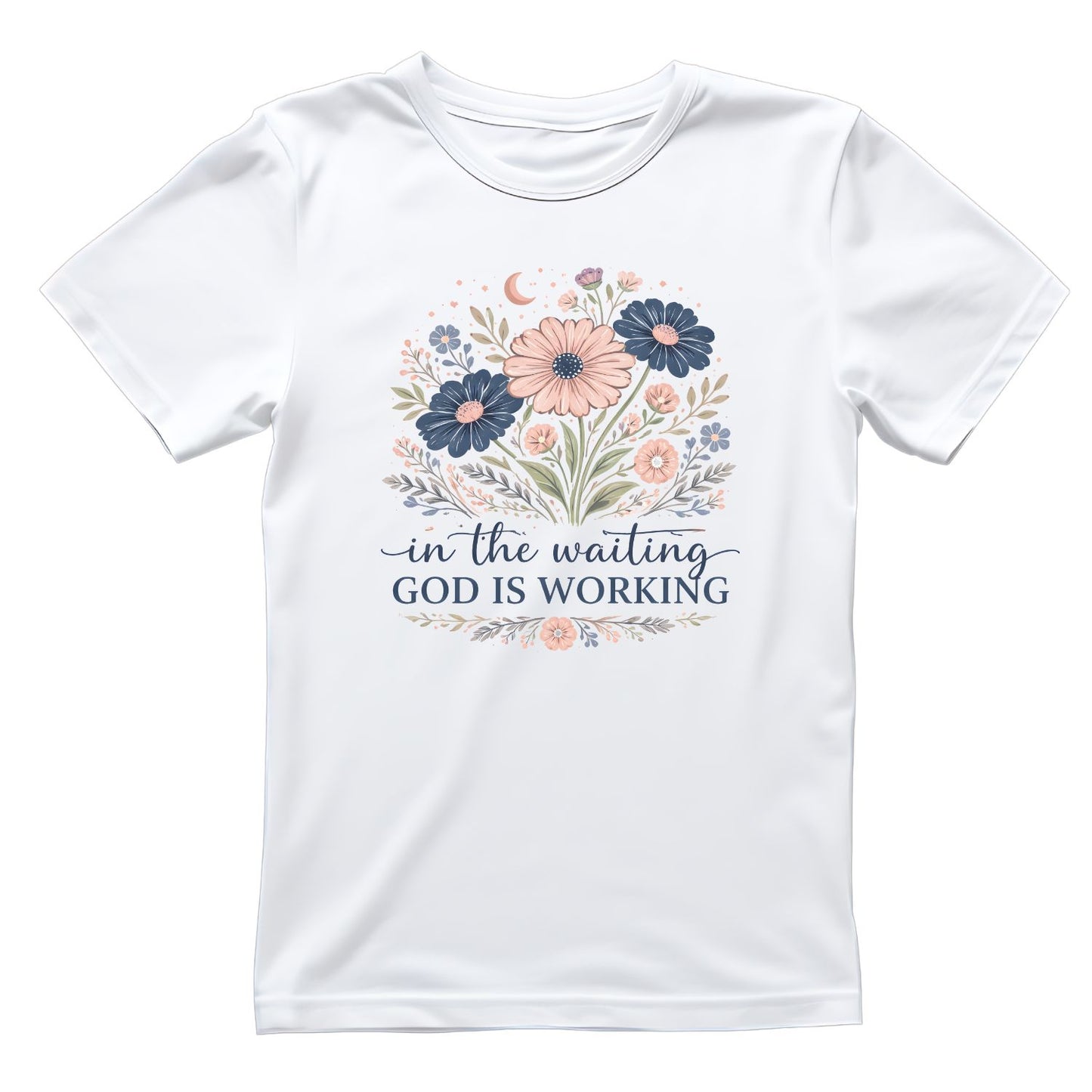 In The Waiting God Is Working T-Shirt | Faith Graphic Tee | Jesus Shirt