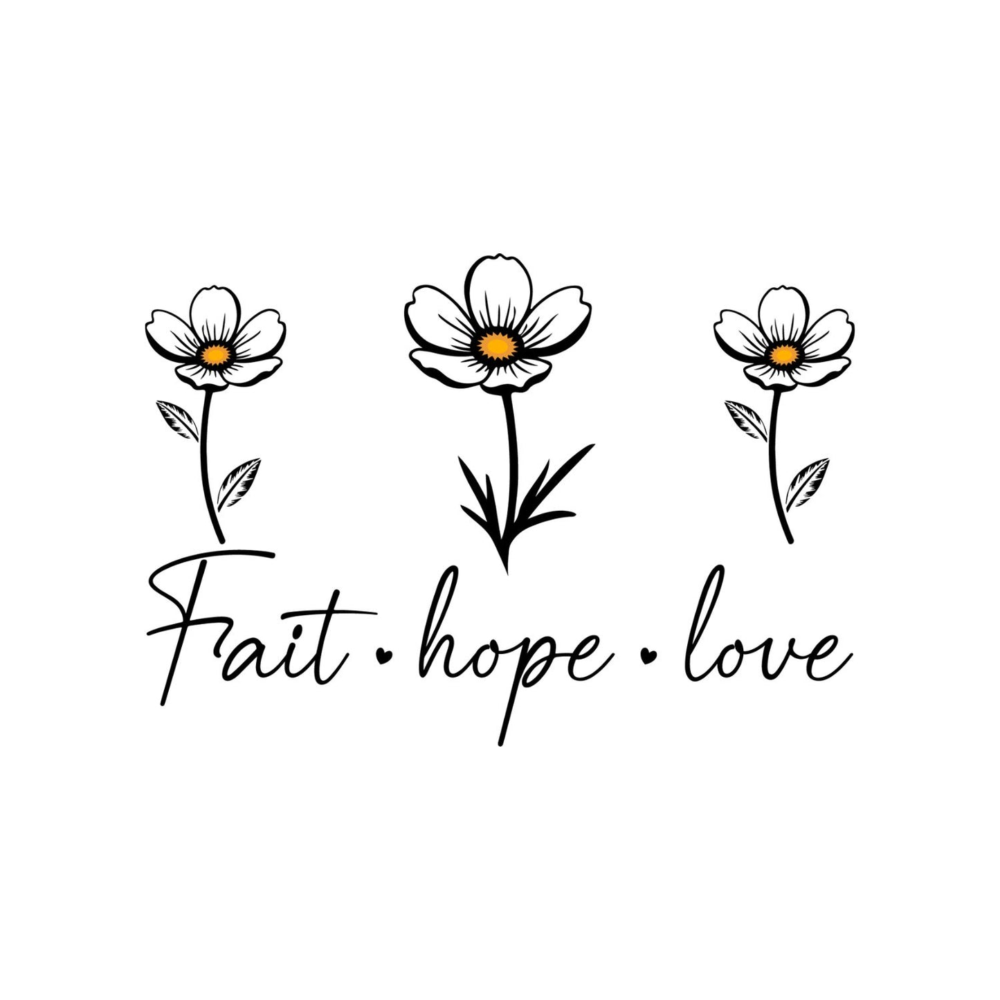 Faith Hope Love Daisies T-Shirt | Faith Graphic Tee | Jesus God Shirt