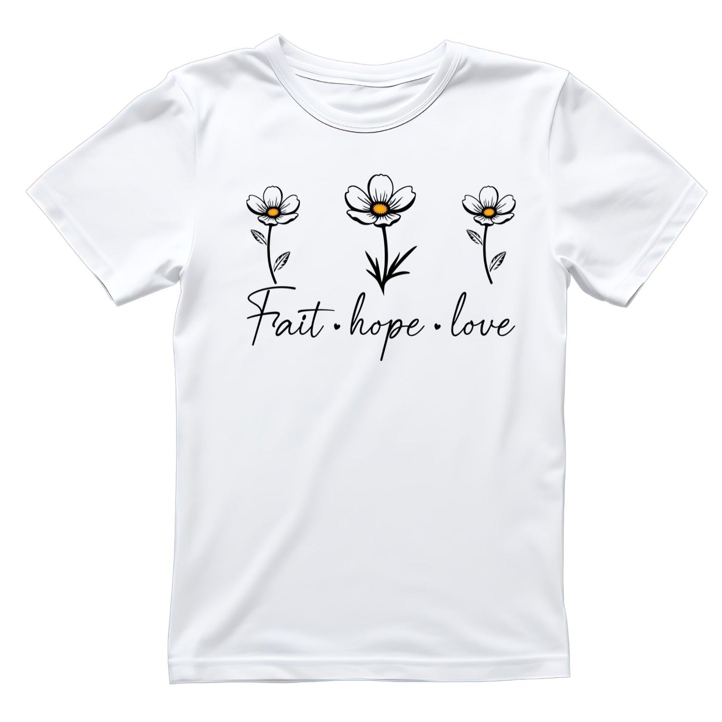 Faith Hope Love Daisies T-Shirt | Faith Graphic Tee | Jesus God Shirt