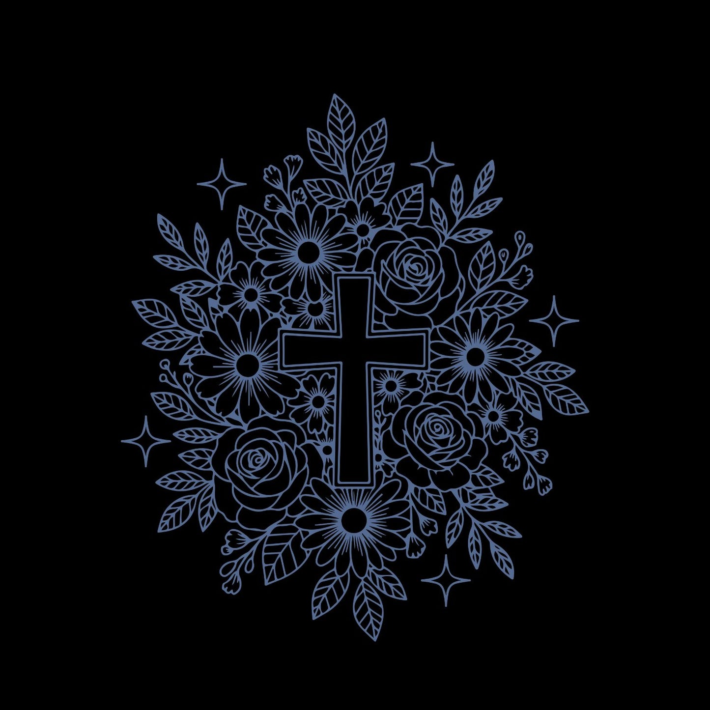 Floral Blur Cross T-Shirt | Faith Graphic Tee | Jesus God Shirt