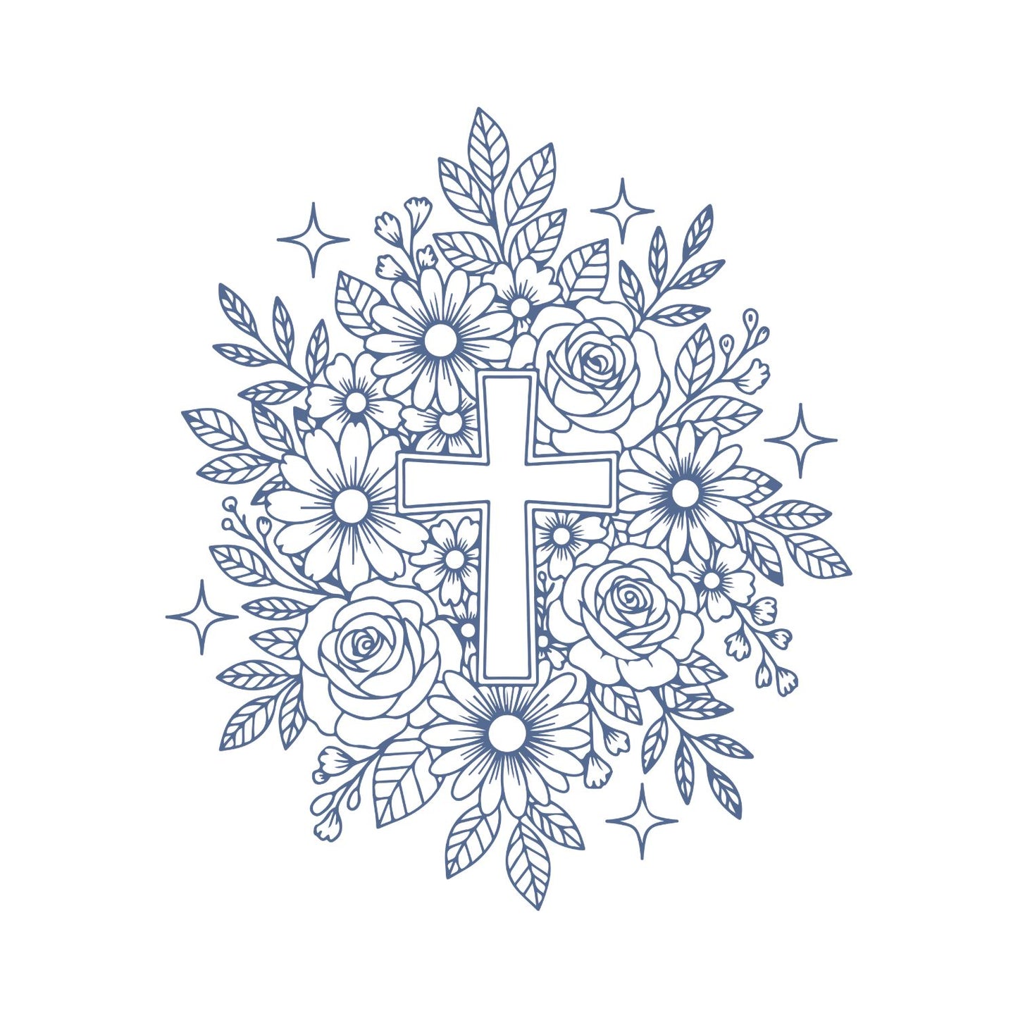 Floral Blur Cross T-Shirt | Faith Graphic Tee | Jesus God Shirt