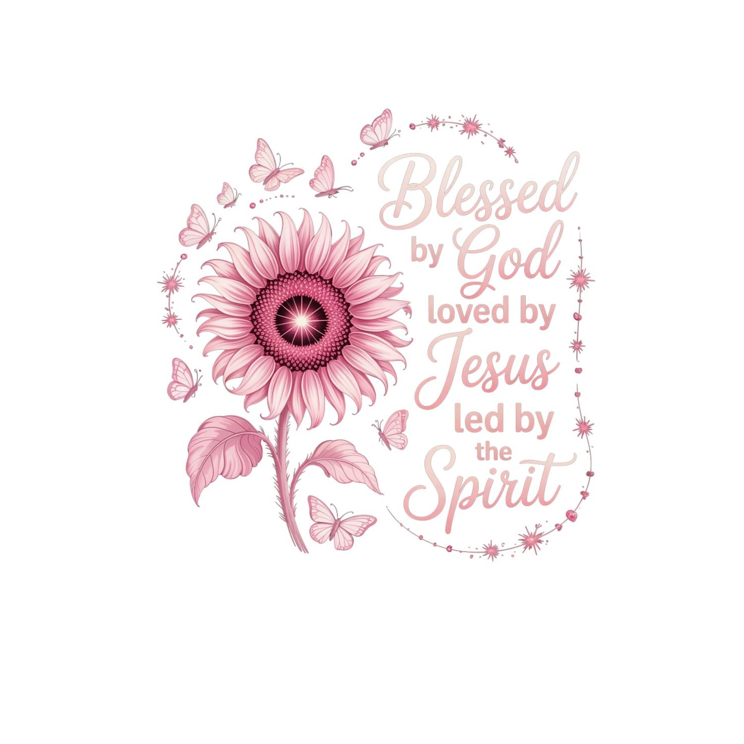 Blessed By God Loved By Jesus Led By The Spirit T-Shirt | Faith Graphic Tee | Jesus God Shirt