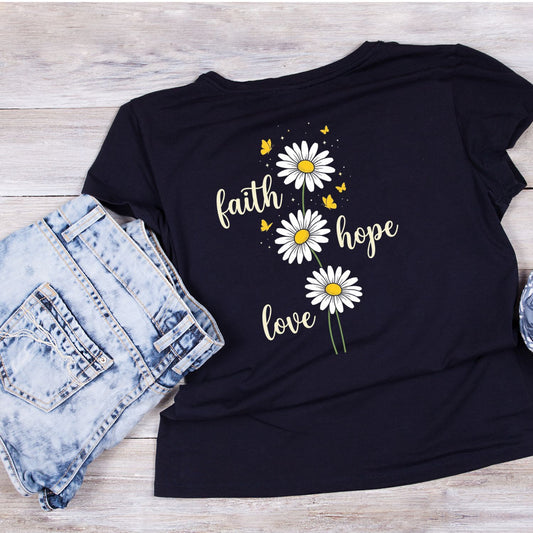 Faith Hope Love T-Shirt | Faith Graphic Tee | Jesus God Shirt