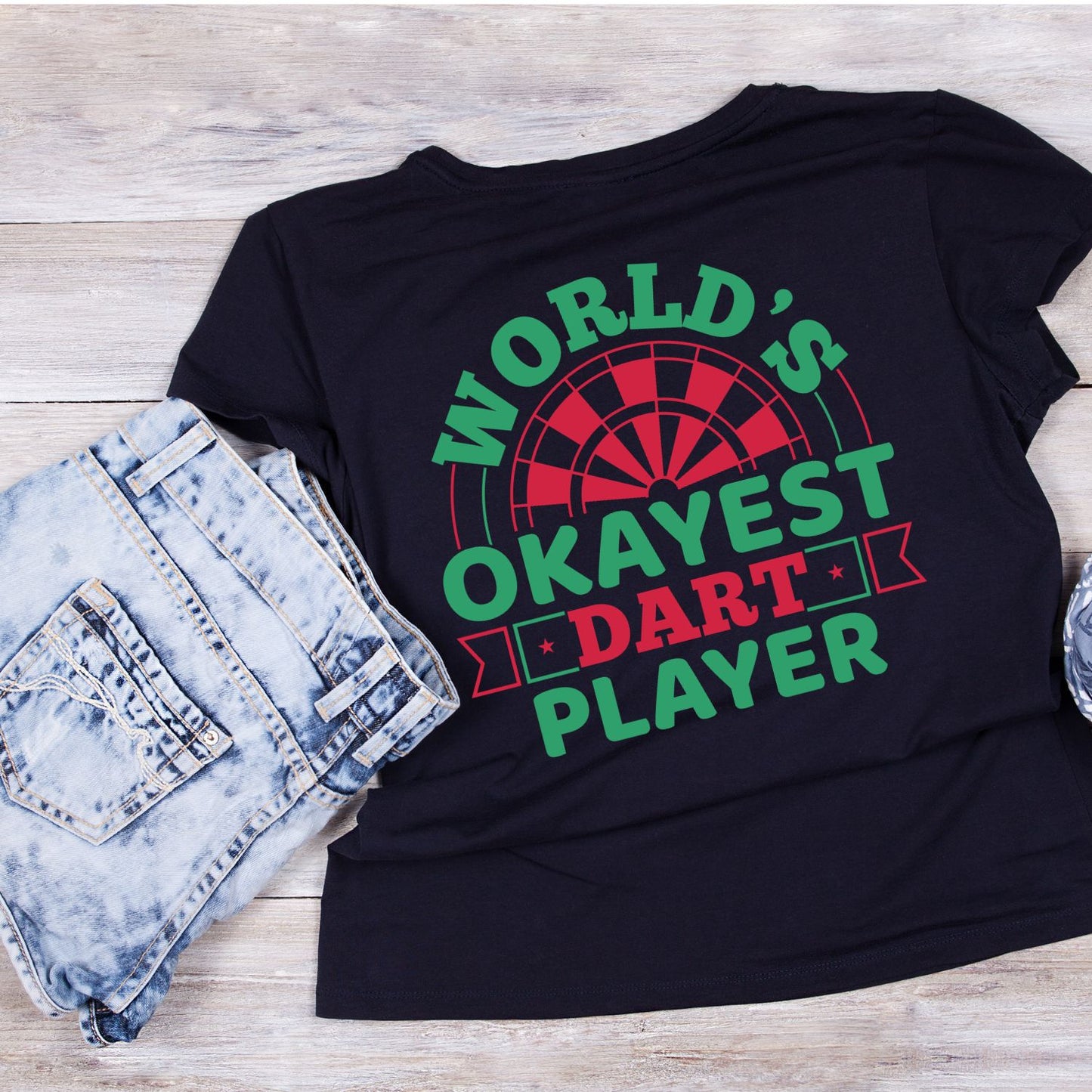World’s Okayest Dart Player T-Shirt | Darts Graphic Tee | Sports Shirt