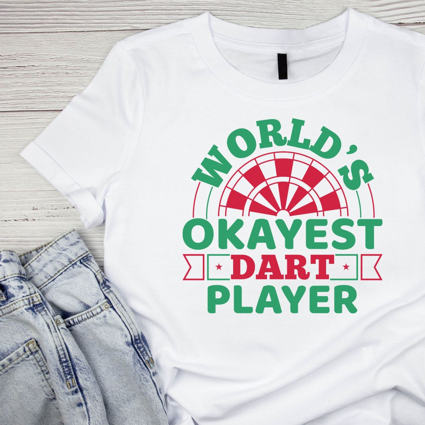 World’s Okayest Dart Player T-Shirt | Darts Graphic Tee | Sports Shirt