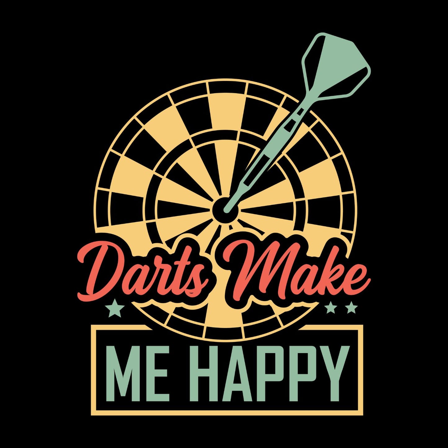 Darts Make Ma Happy T-Shirt | Darts Graphic Tee | Sports Shirt