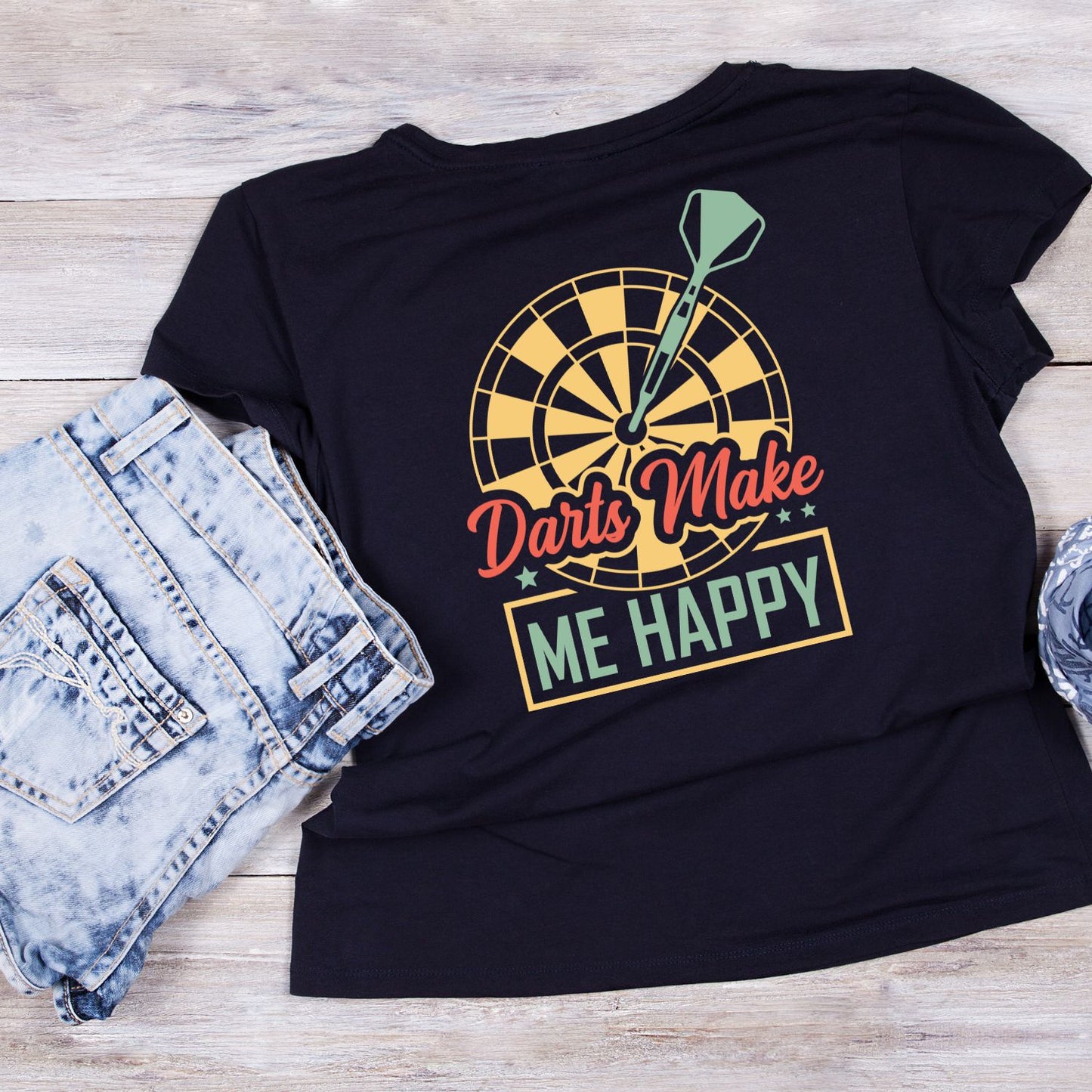 Darts Make Ma Happy T-Shirt | Darts Graphic Tee | Sports Shirt