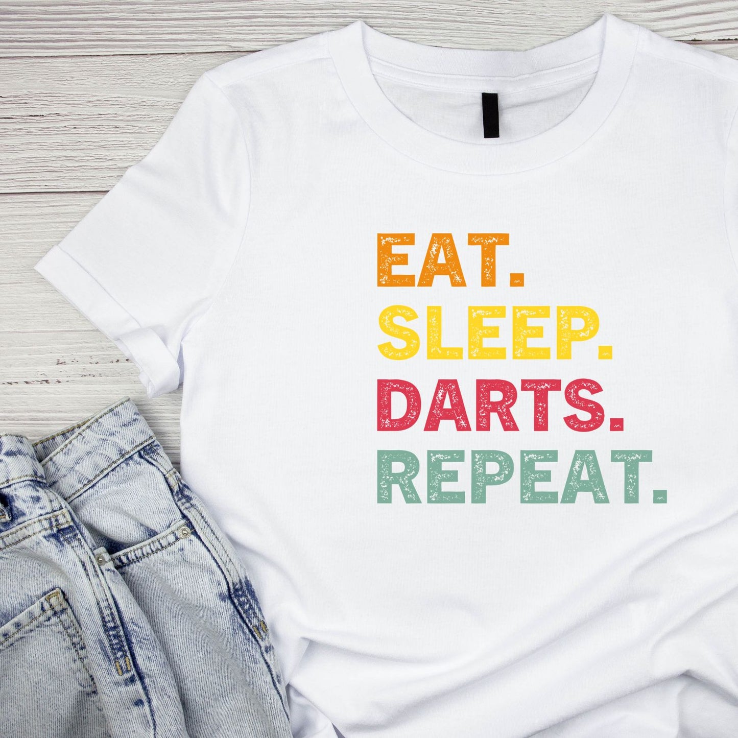 Eat. Sleep. Darts. Repeat. T-Shirt | Darts Graphic Tee | Sports Shirt