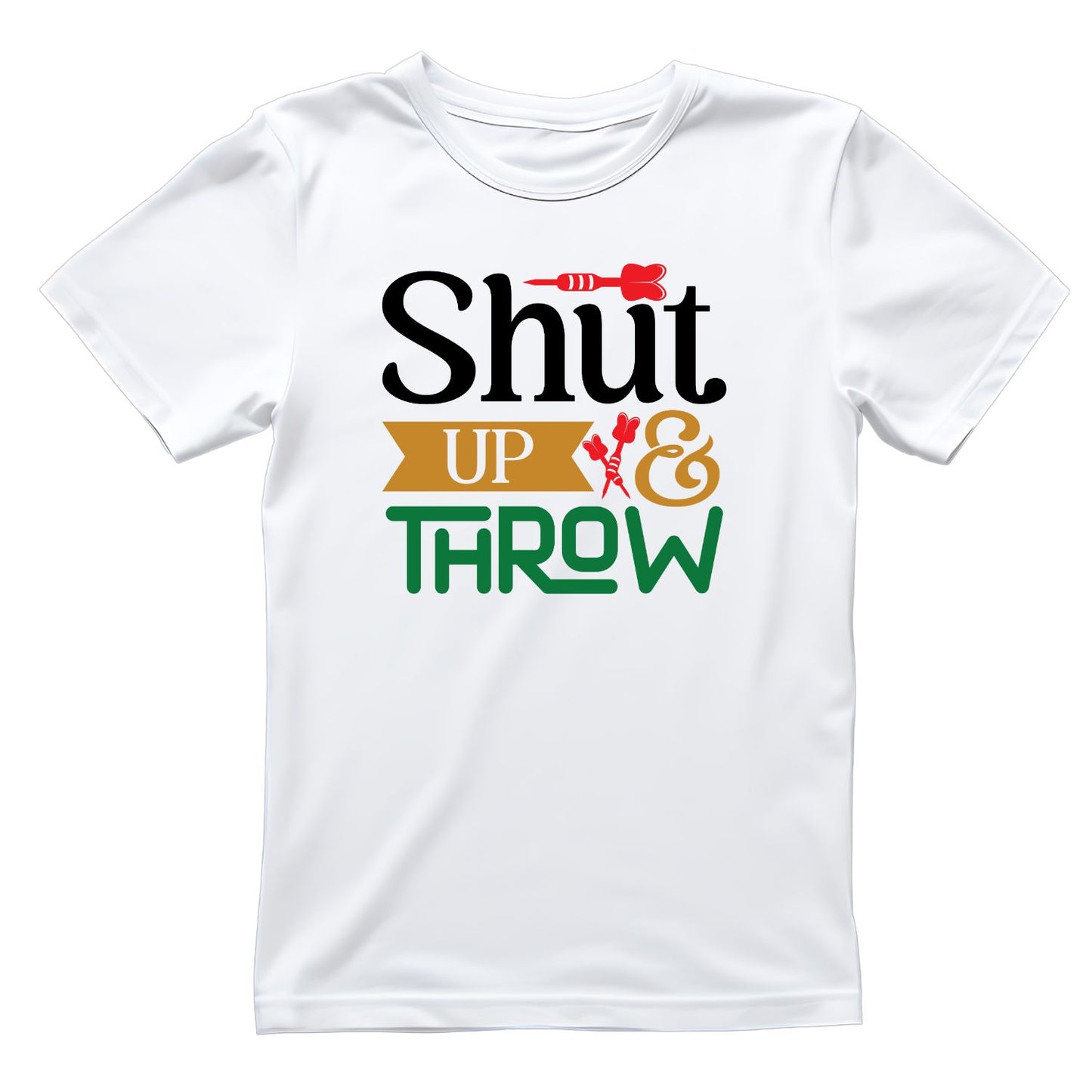 Shut Up & Throw T-Shirt | Darts Graphic Tee | Sports Shirt