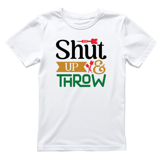 Shut Up & Throw T-Shirt | Darts Graphic Tee | Sports Shirt