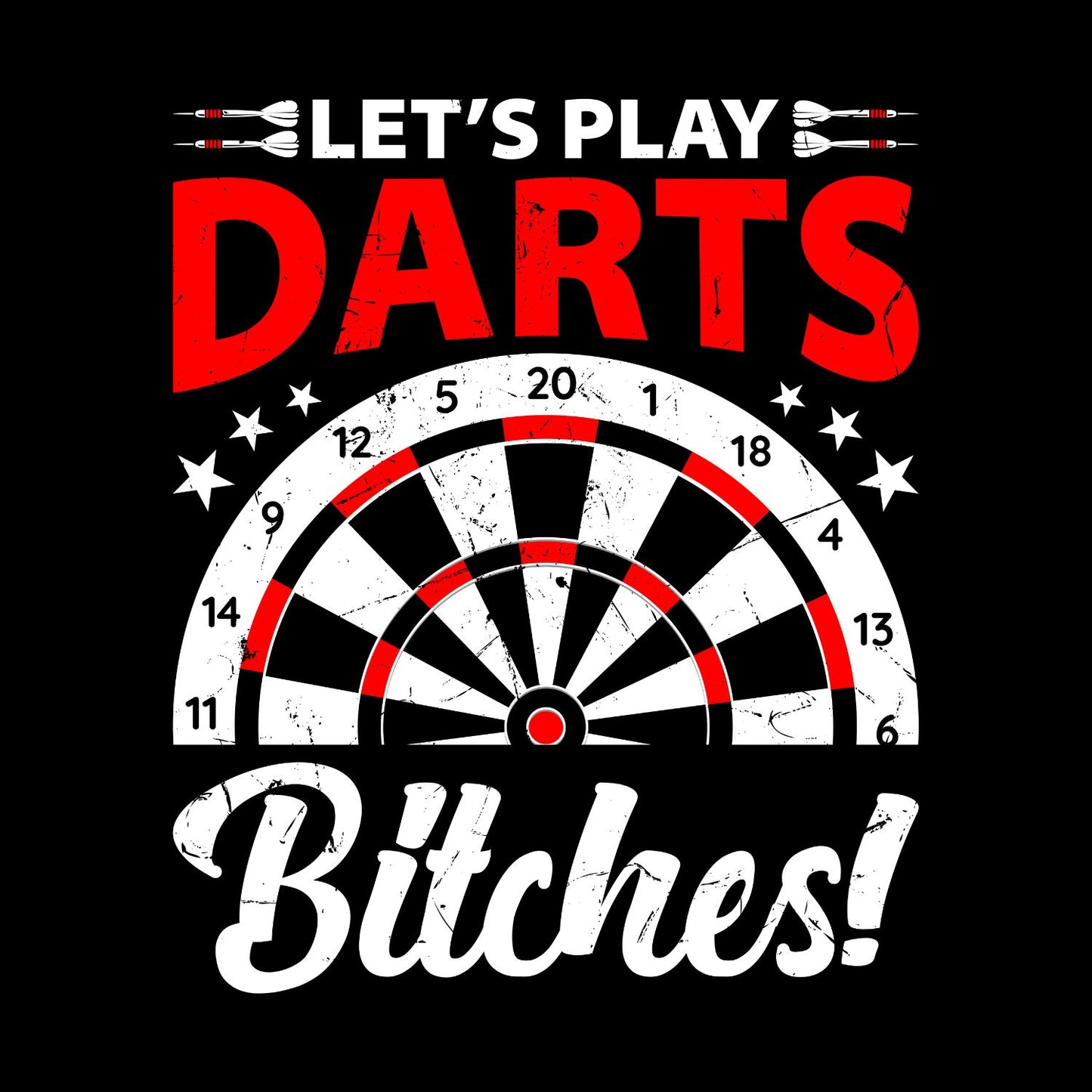 Let’s Play Darts Bitches T-Shirt | Darts Graphic Tee | Sports Shirt
