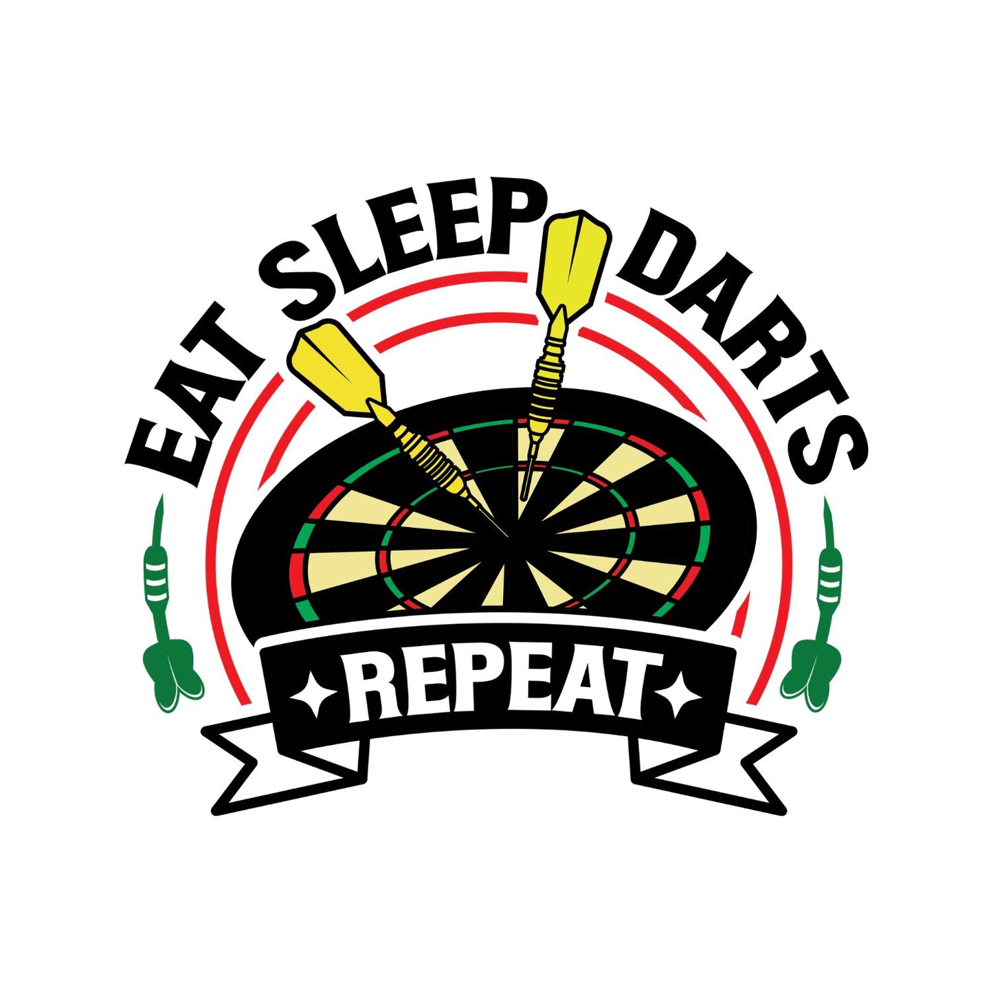 Eat Sleep Darts Repeat T-Shirt | Darts Graphic Tee | Sports Shirt